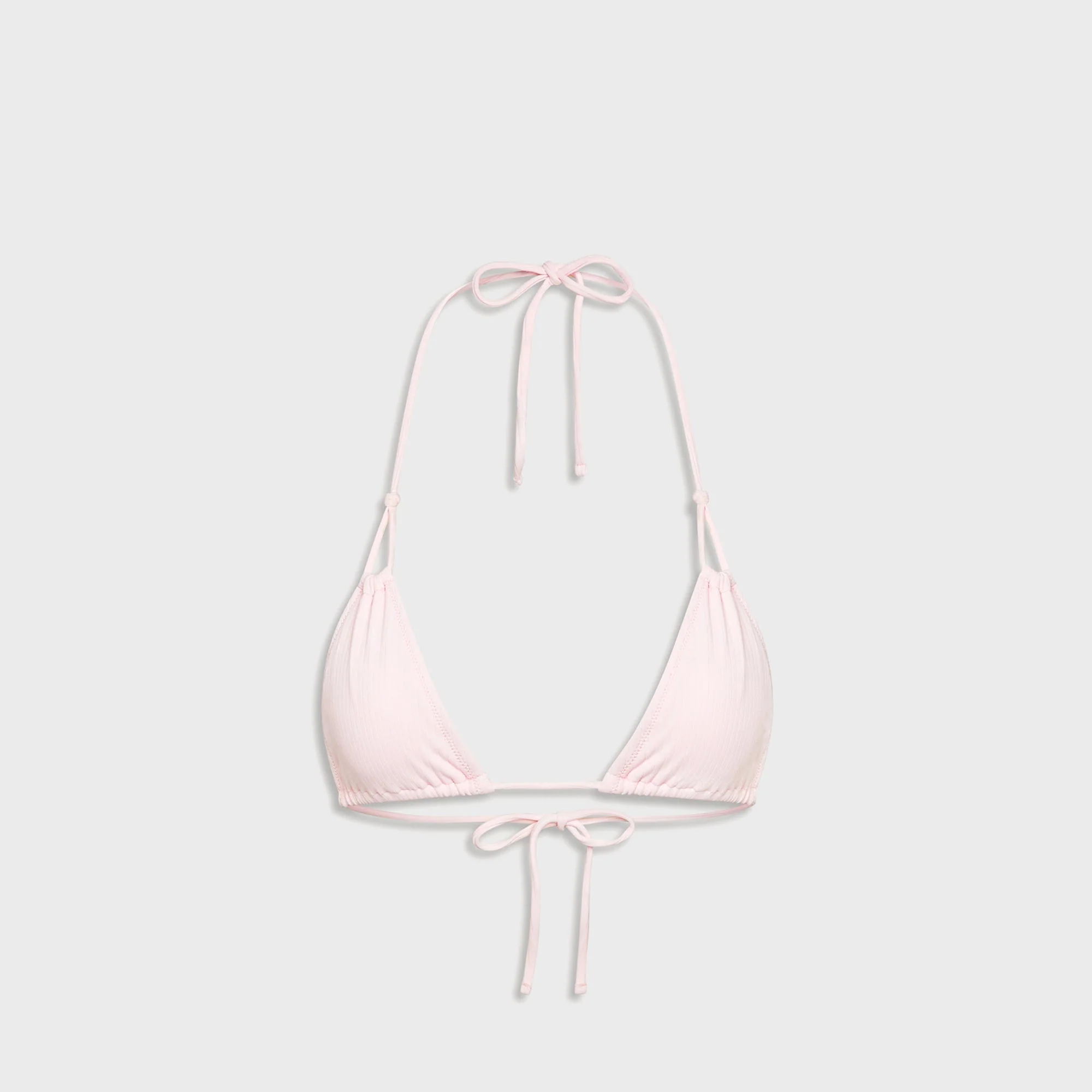 Frankies Bikinis x Paige Lorenze Ari Ribbed Triangle Bikini Top - Blushing