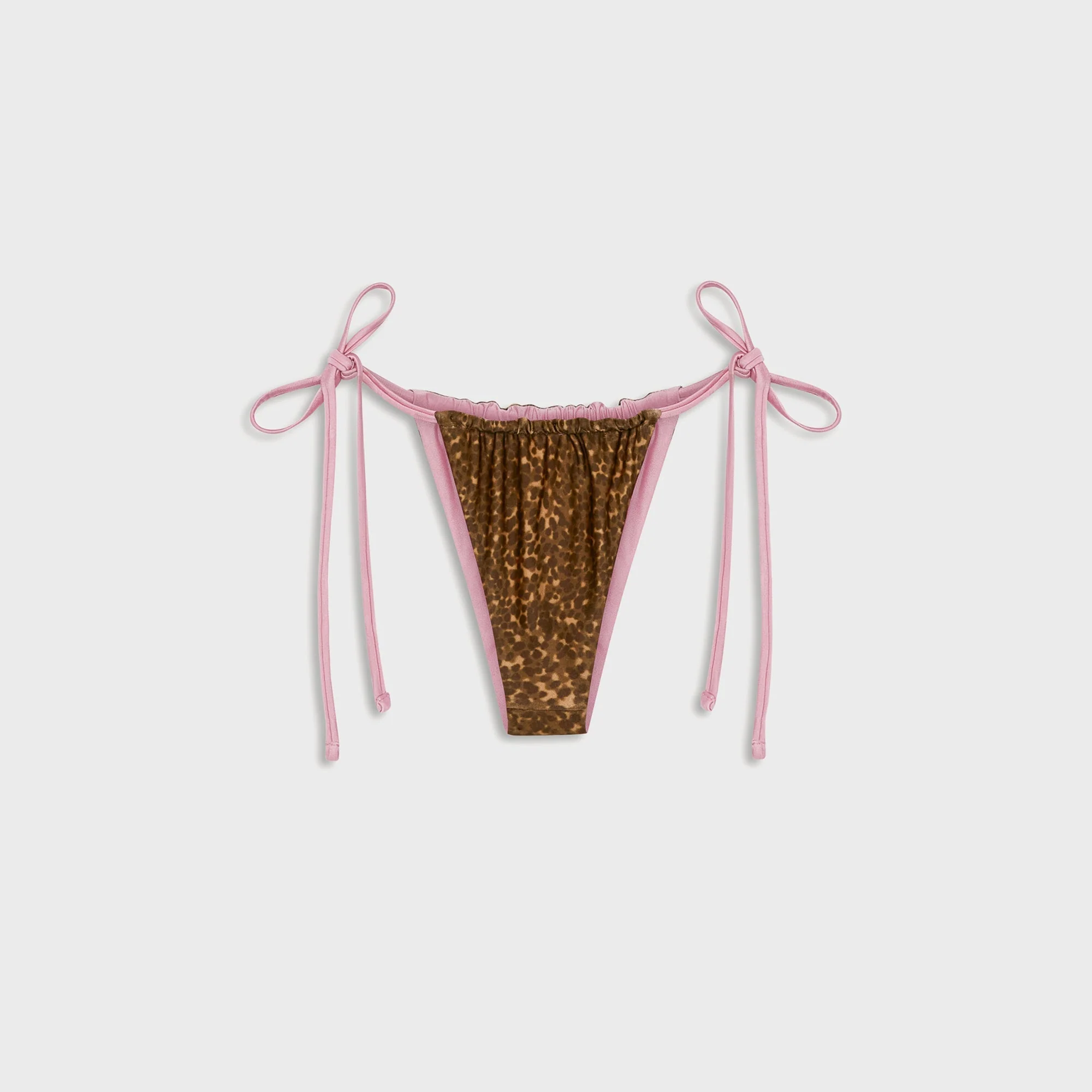 Frankies Bikinis Tia Reversible Satin Bikini Bottom - Vintage Cheetah