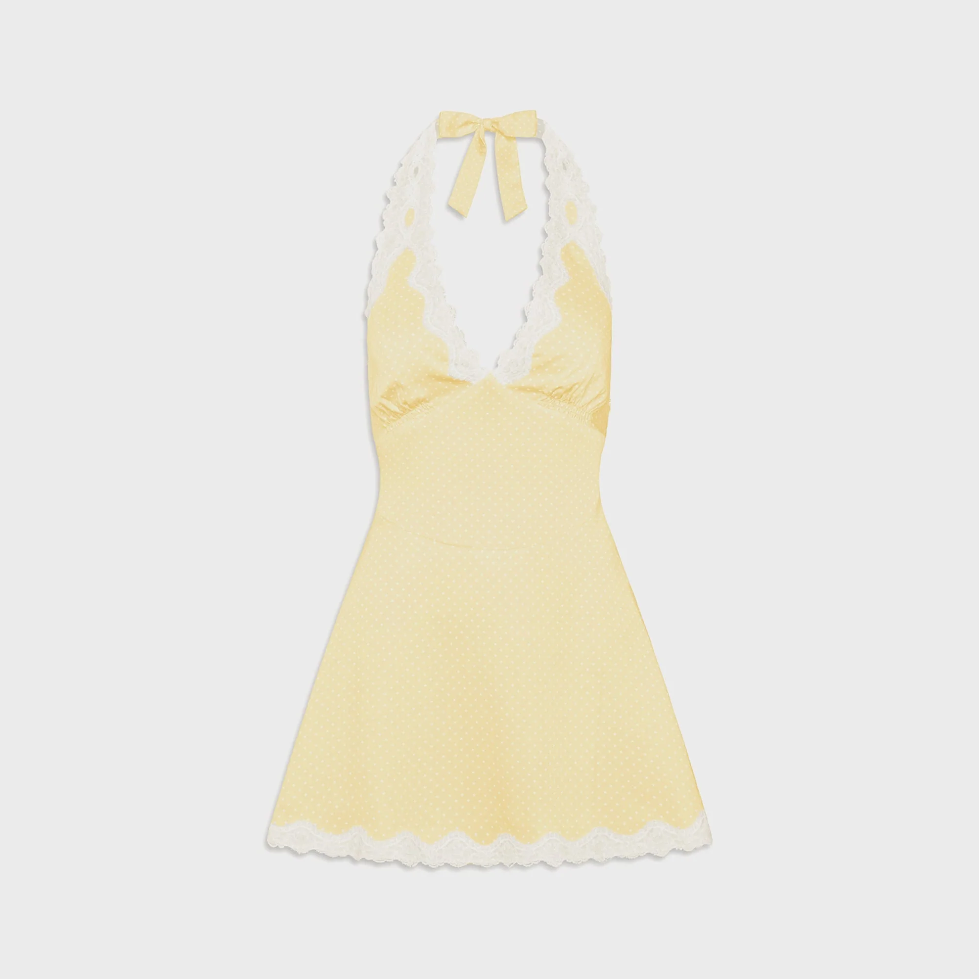 Frankies Bikinis Audrey Satin Dress - Whipped Butter Dottie