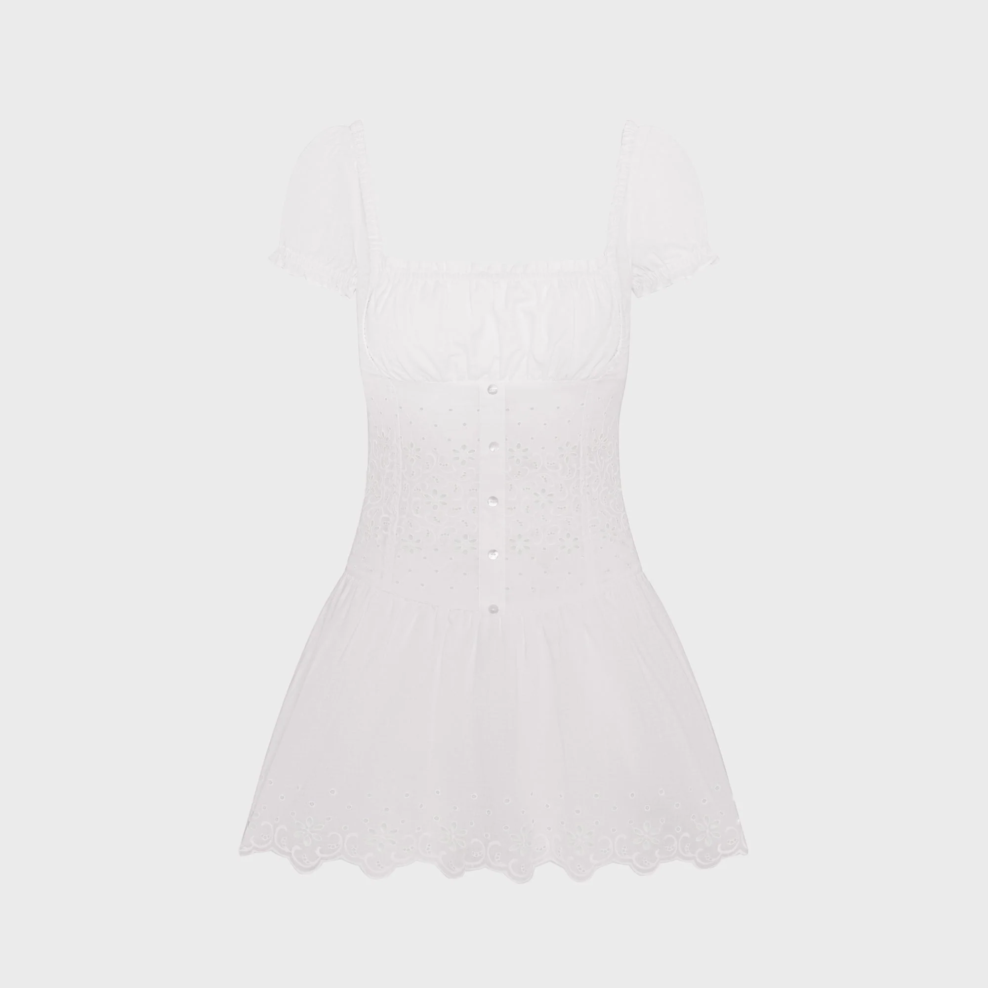 Frankies Bikinis Lucien Cotton Mini Dress - Optic White
