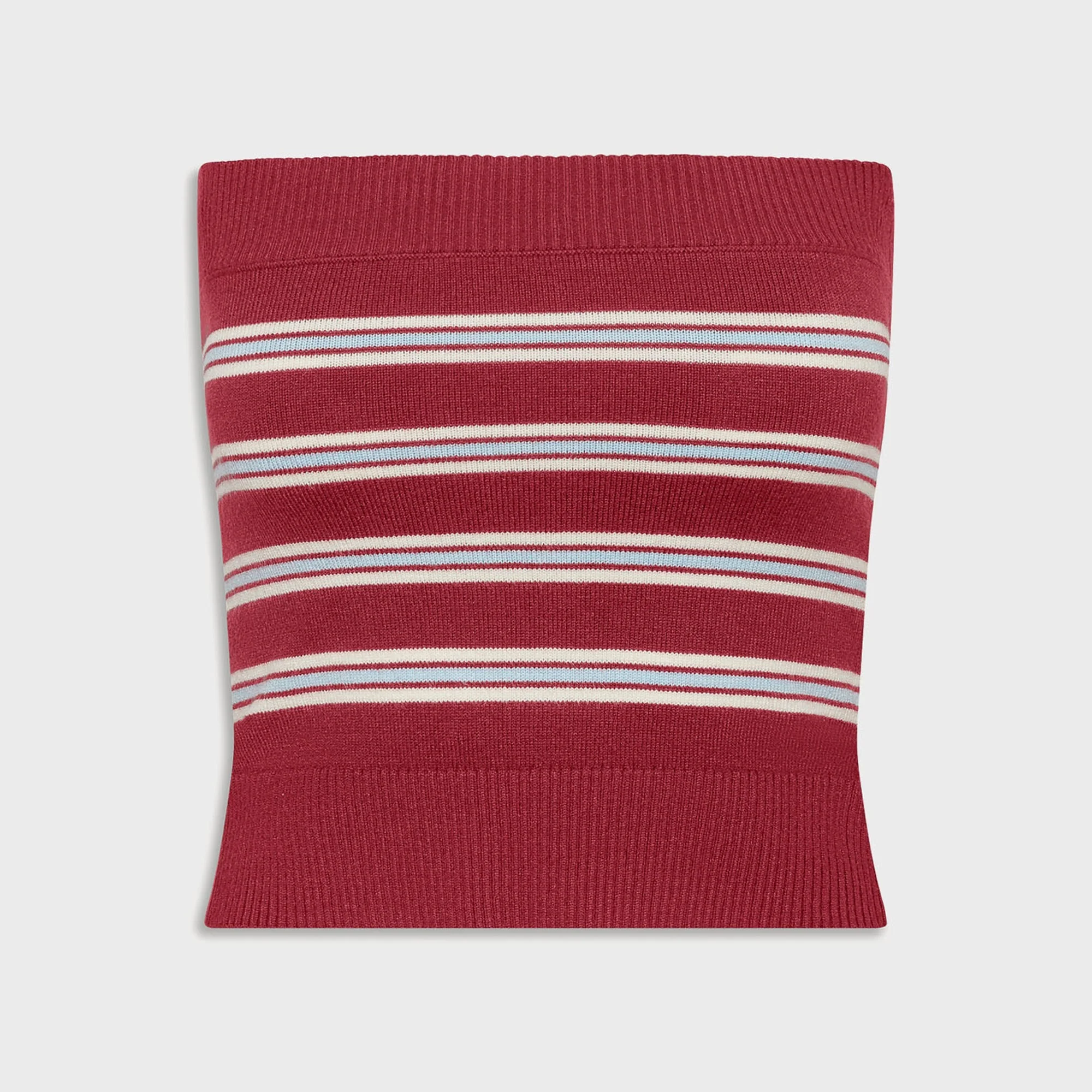 Frankies Bikinis Destiny Cloud Knit Strapless Tube Top - Collegiate Stripe