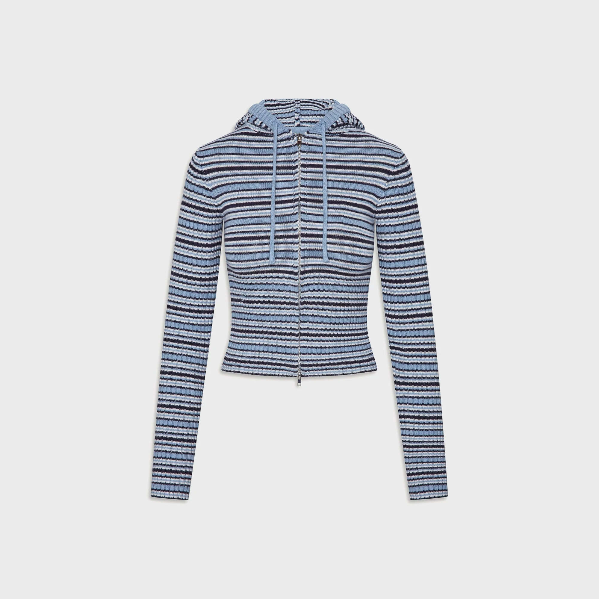 Frankies Bikinis Heritage Cloud Knit Hoodie - Blueberry Stripe