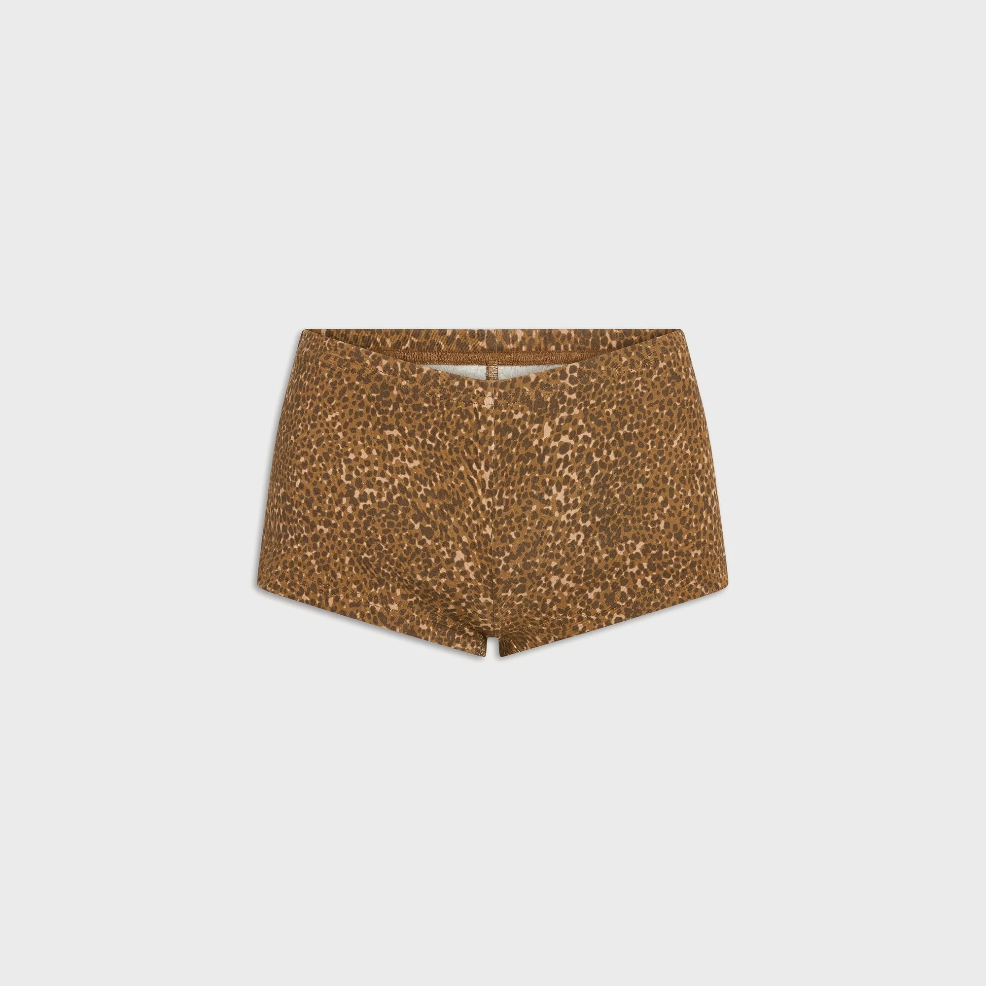 Frankies Bikinis Paulina Cotton Ribbed Short - Vintage Cheetah