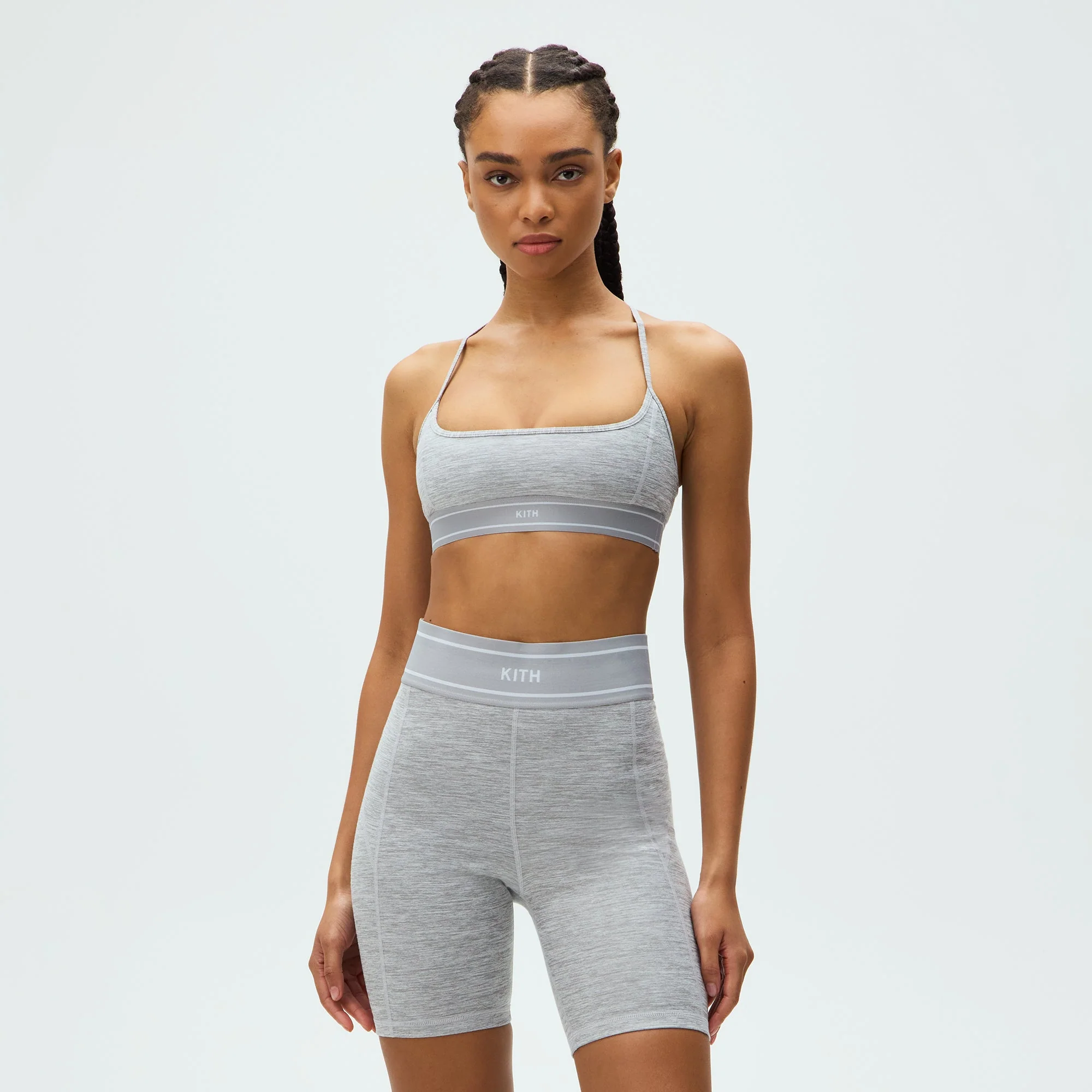Kith Women Lana Biker Short - Cool Heather Grey - Image 3