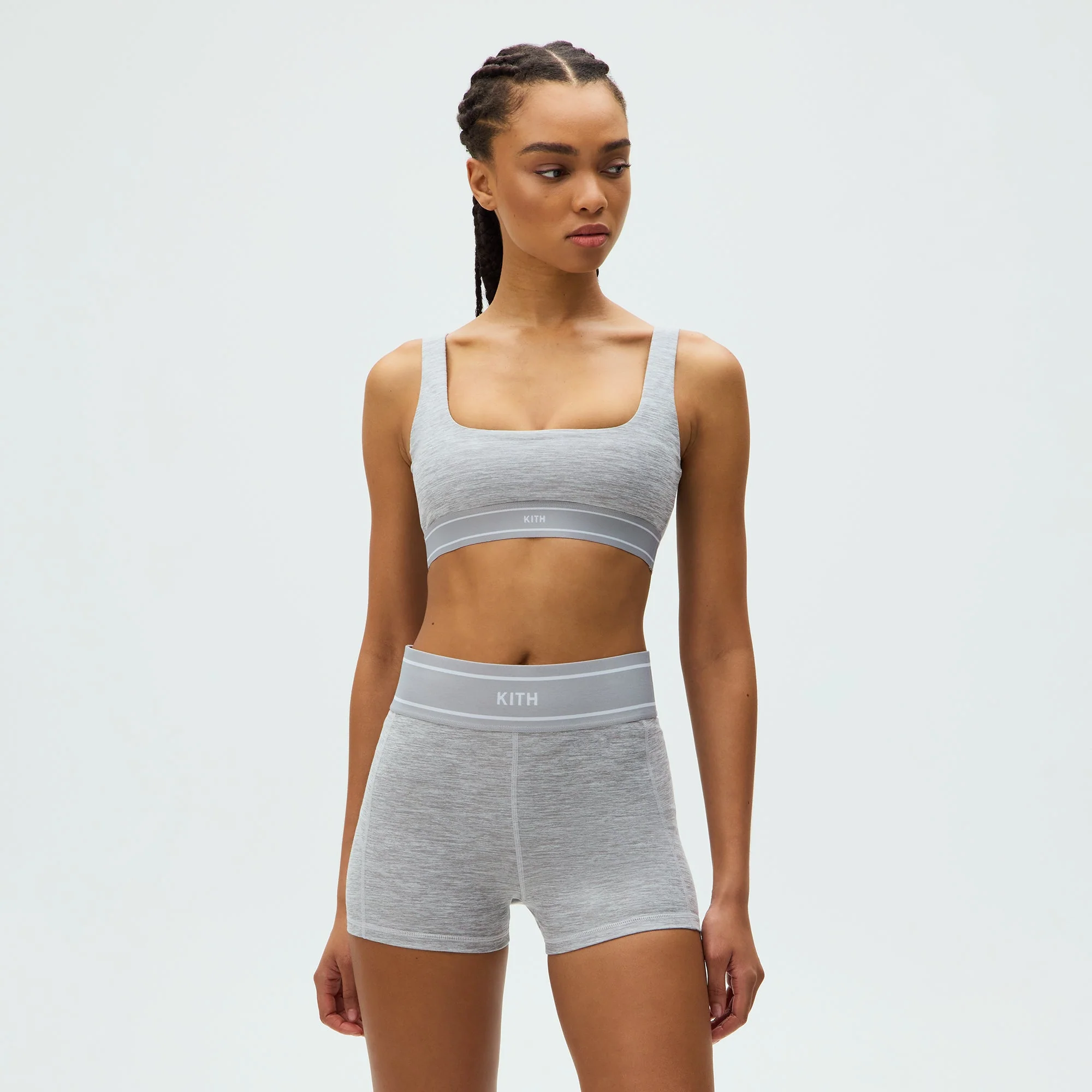 Kith Women Mica Active Short - Cool Heather Grey - Image 3