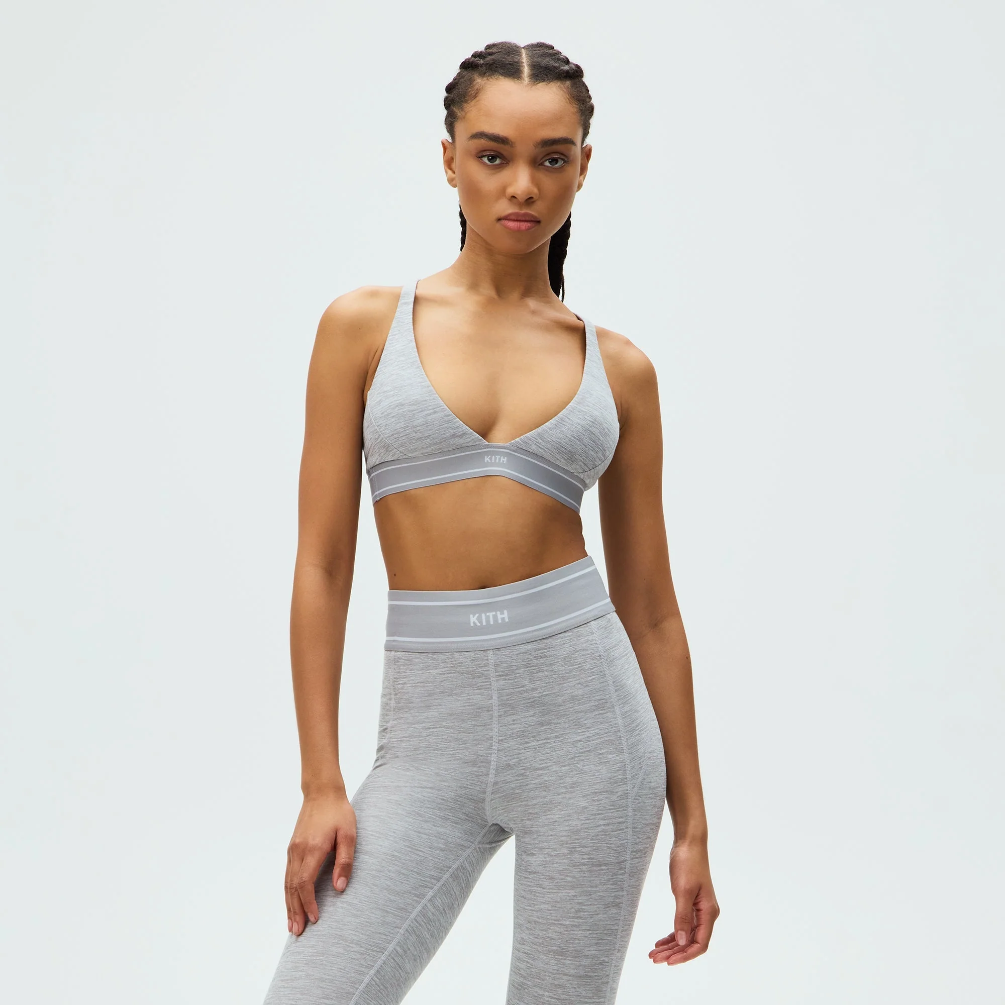 Kith Women Cay Plunge Active Bra - Cool Heather Grey - Image 2