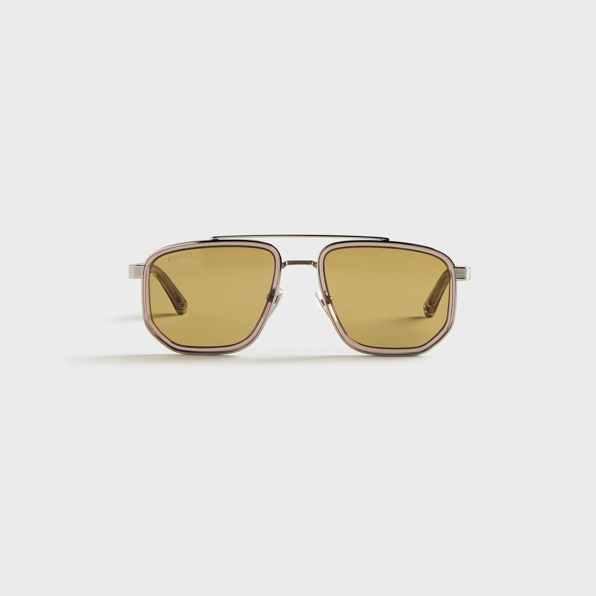 Gucci GG2073S Navigator Frame Sunglasses - Brown / Silver