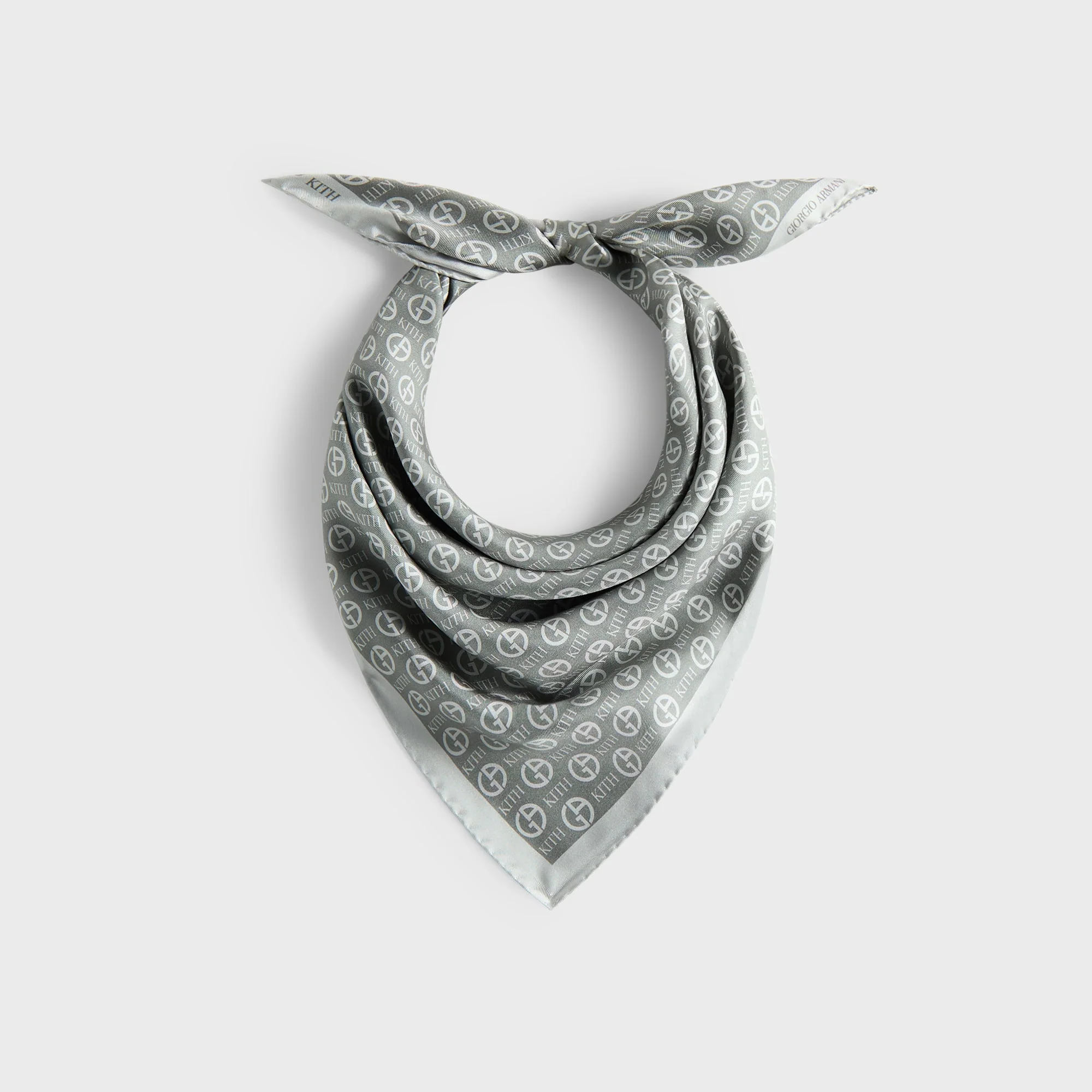 Giorgio Armani & Kith Monogram Printed Silk Bandana - Concrete