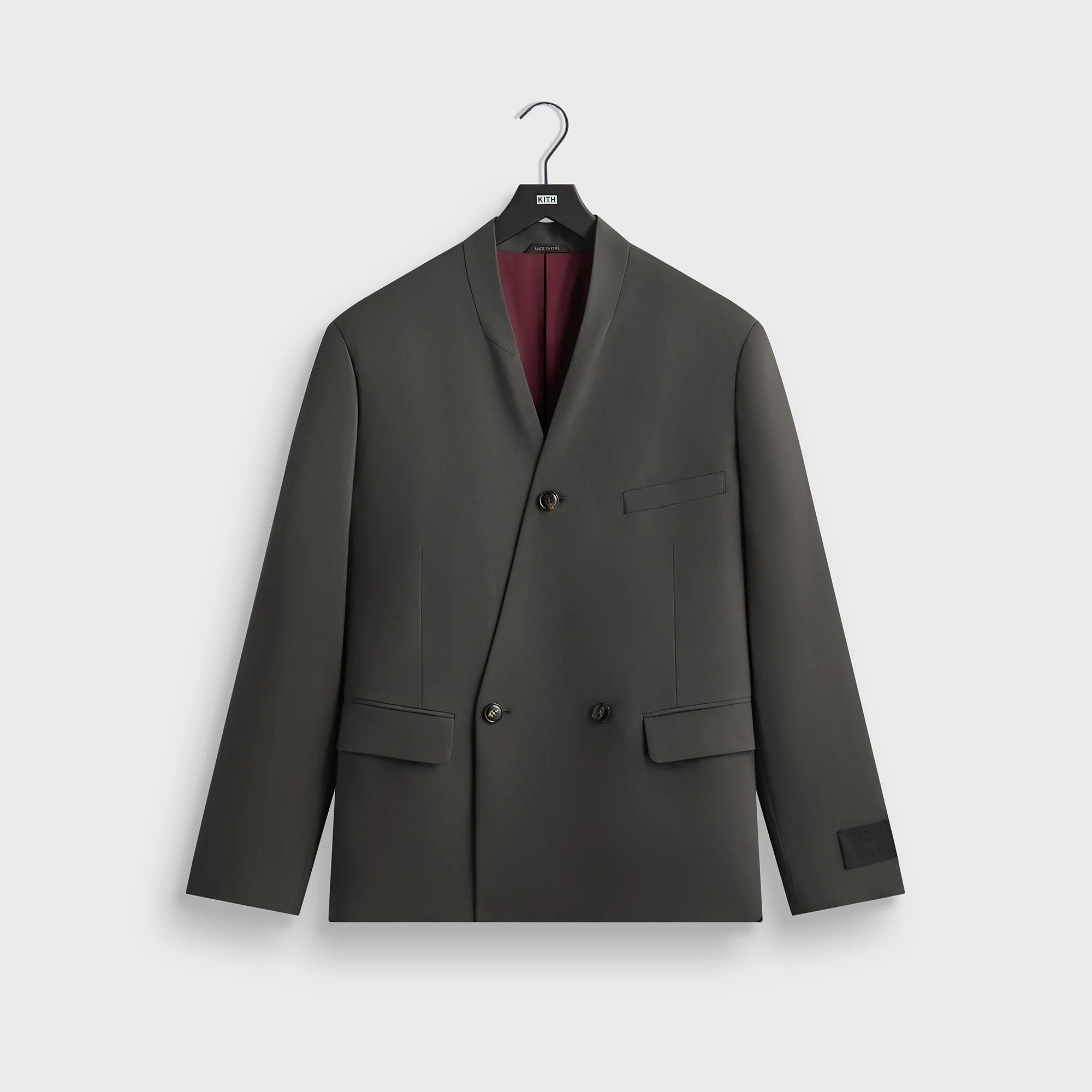 Giorgio Armani &Kin Milano Crepe Collarless Jacket - Dark Ash