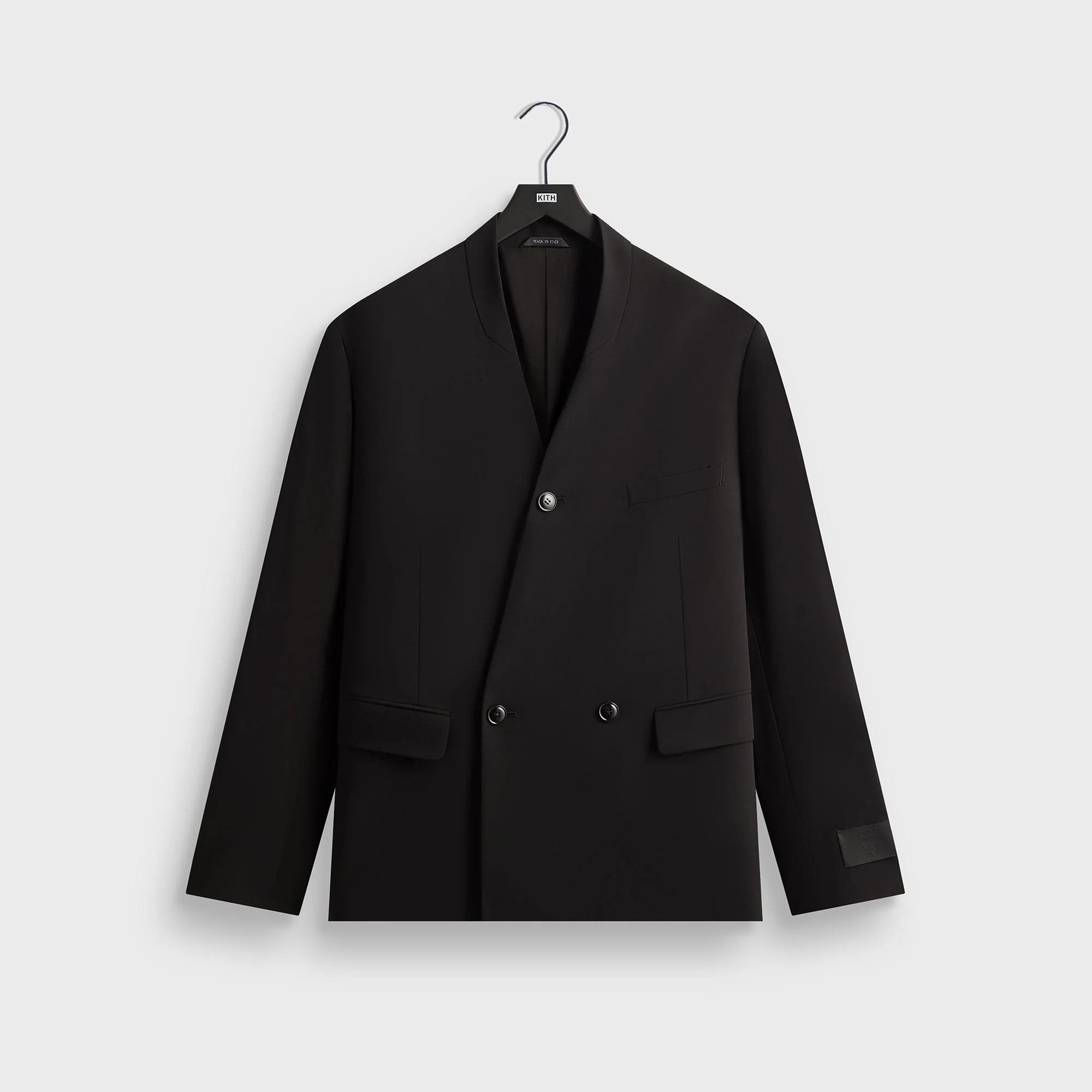 Giorgio Armani &Kin Milano Crepe Collarless Jacket - Black