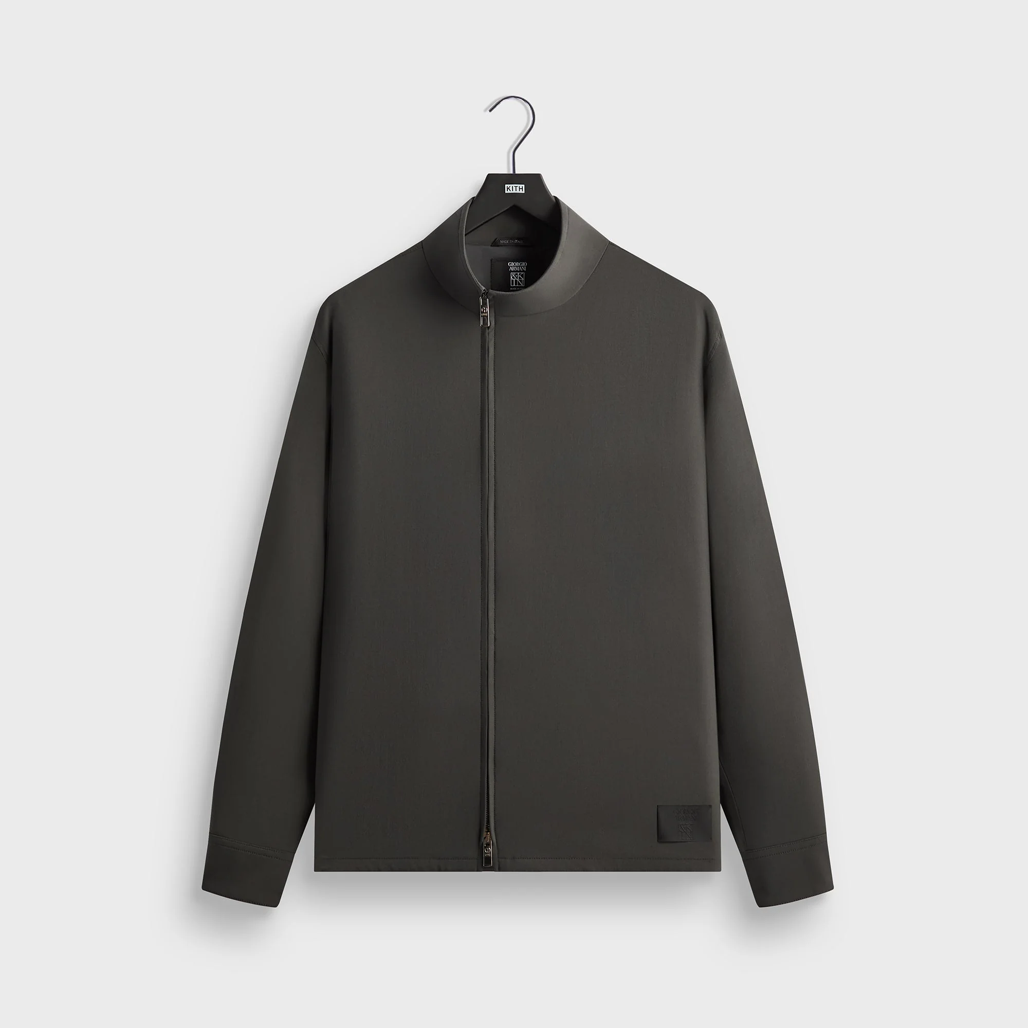 Giorgio Armani &Kin Asymmetrical Zip Front Shirt - Dark Ash