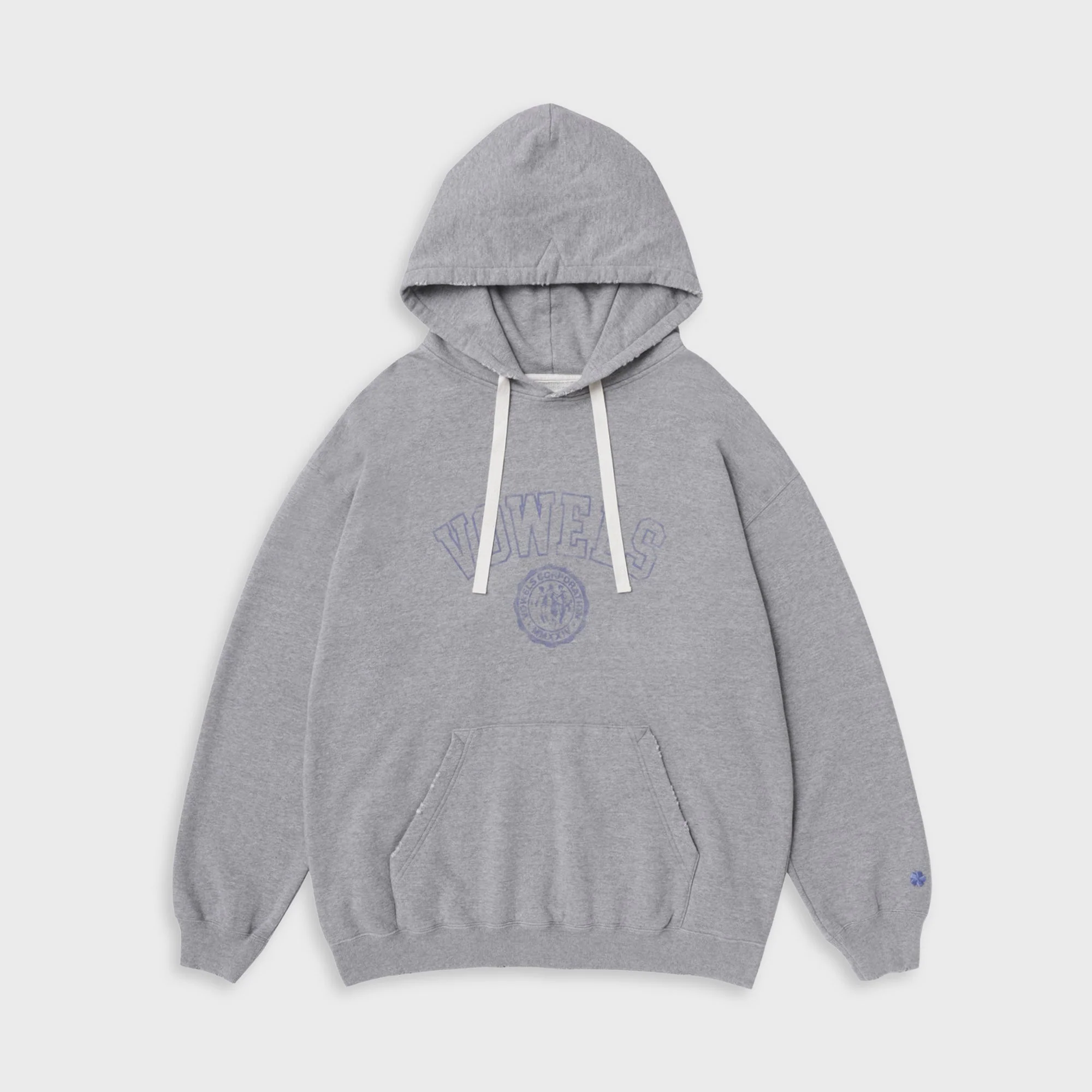 vowels Faded Collegiate Hoodie - Grey Heather