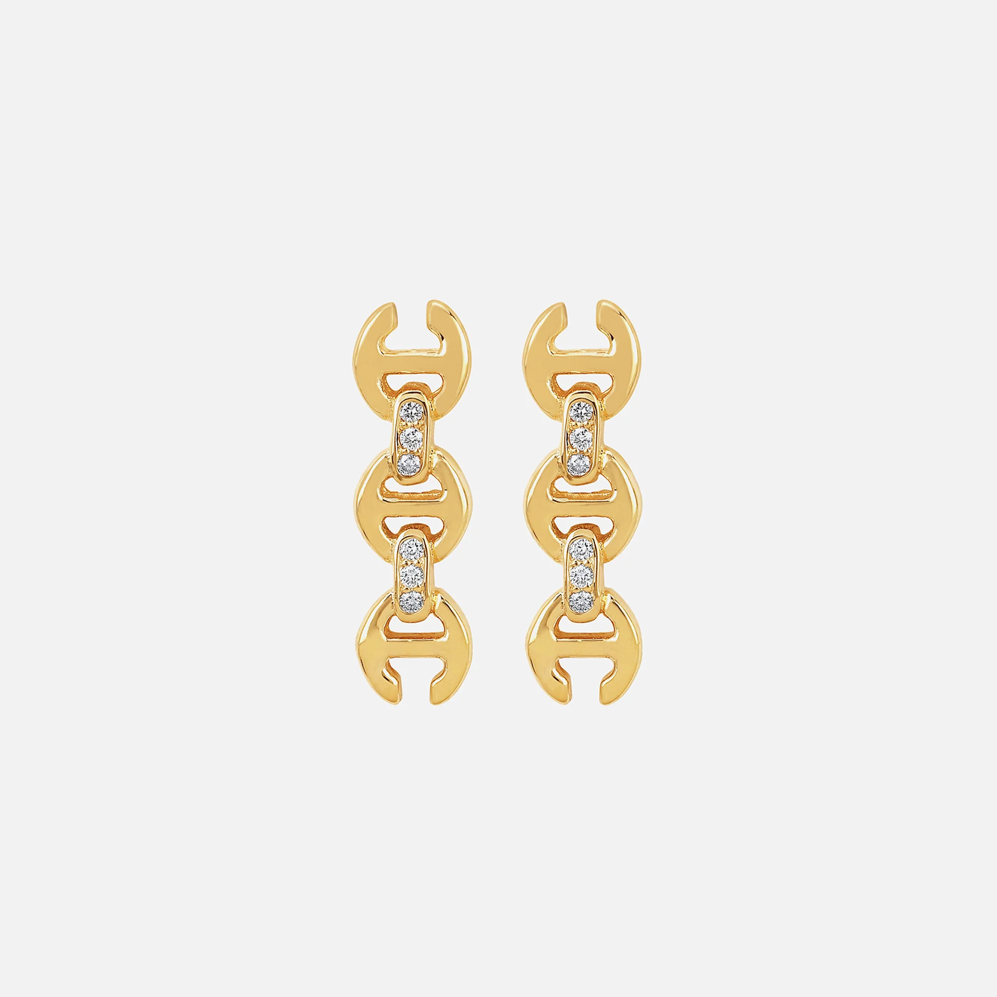 Hoorsenbuhs 3MM Toggle Stud Earrings with Diamonds - Yellow