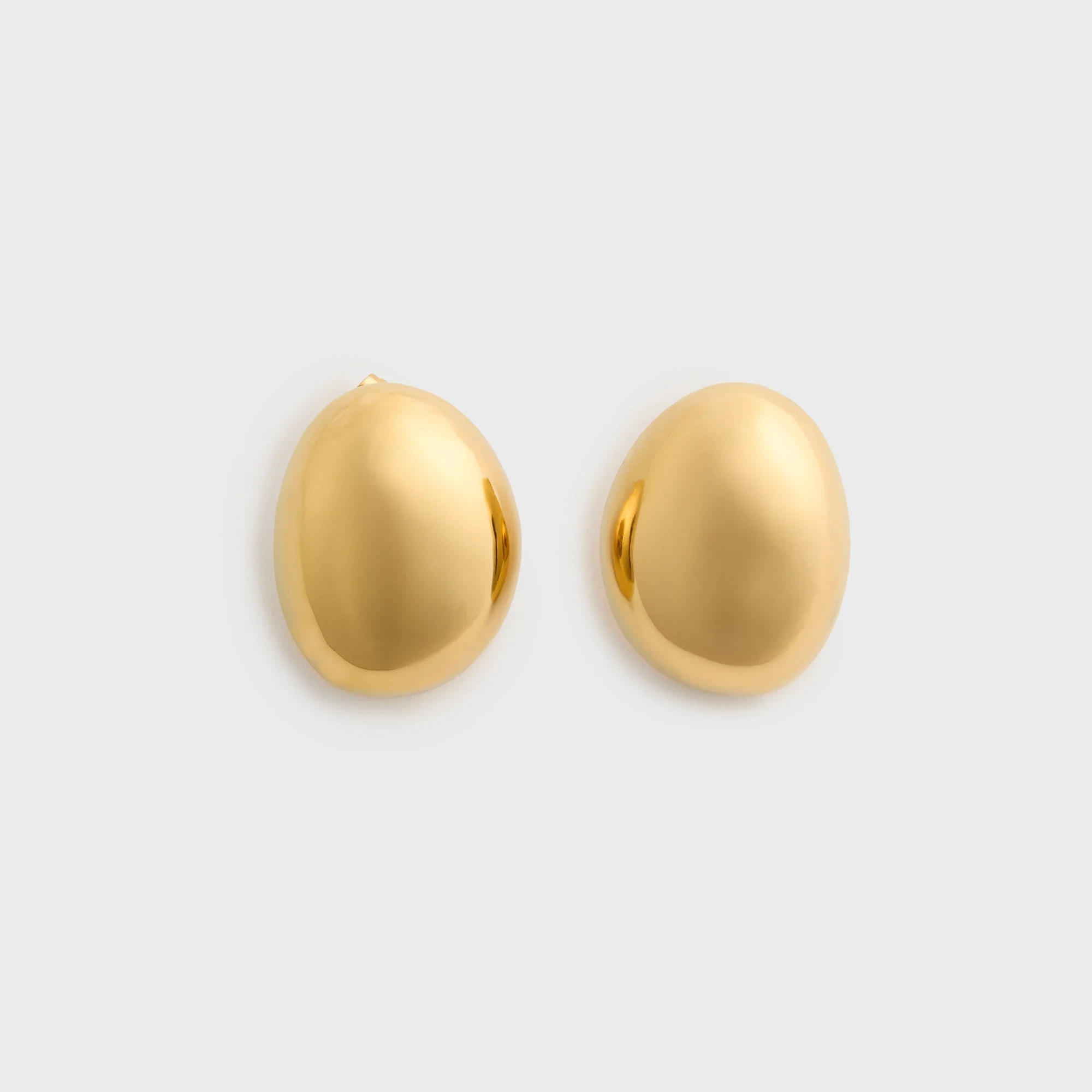 HONEY HALO Ona Oval Dome Stud Earrings - Gold
