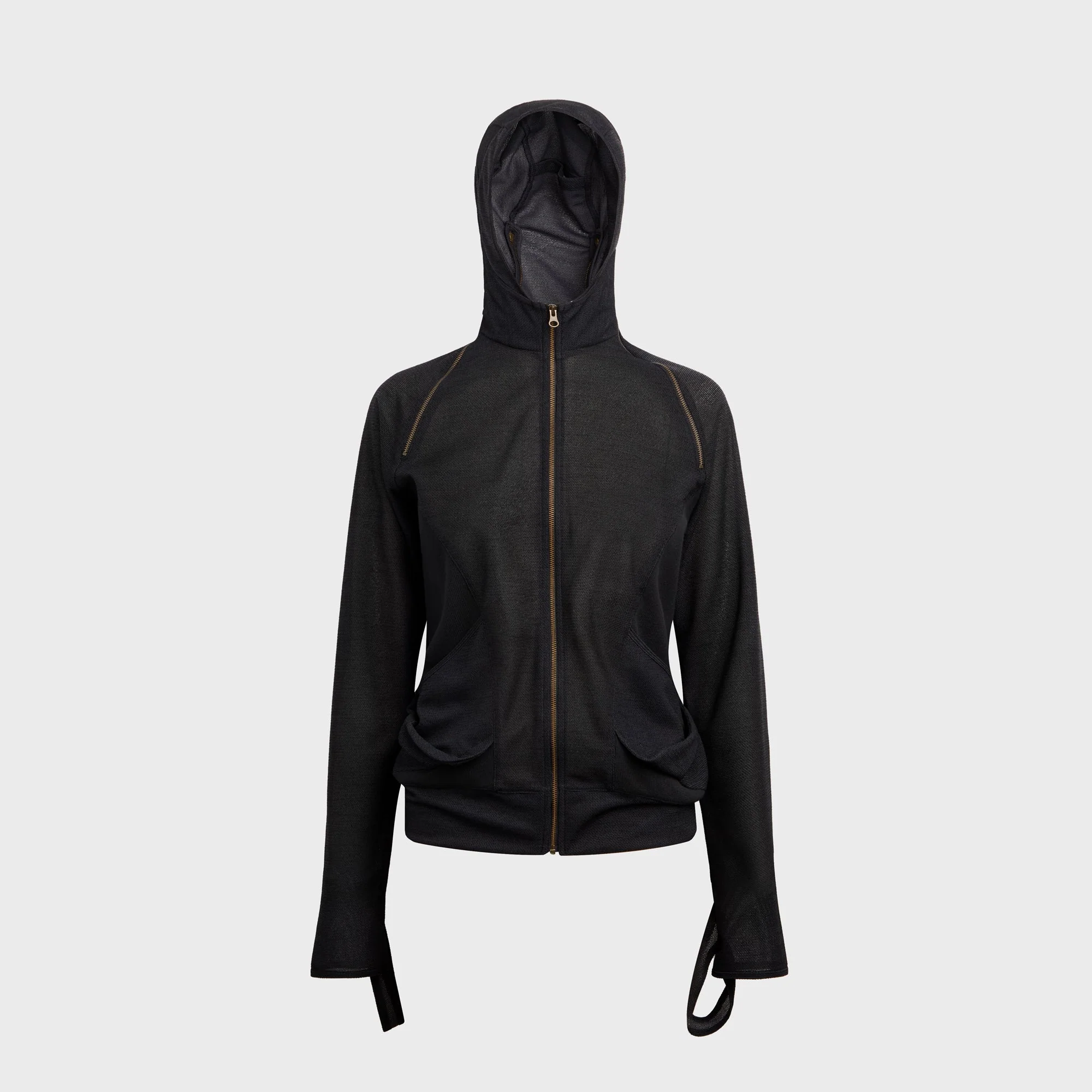 Hyein Seo Slashed Zip Hoodie - Midnight