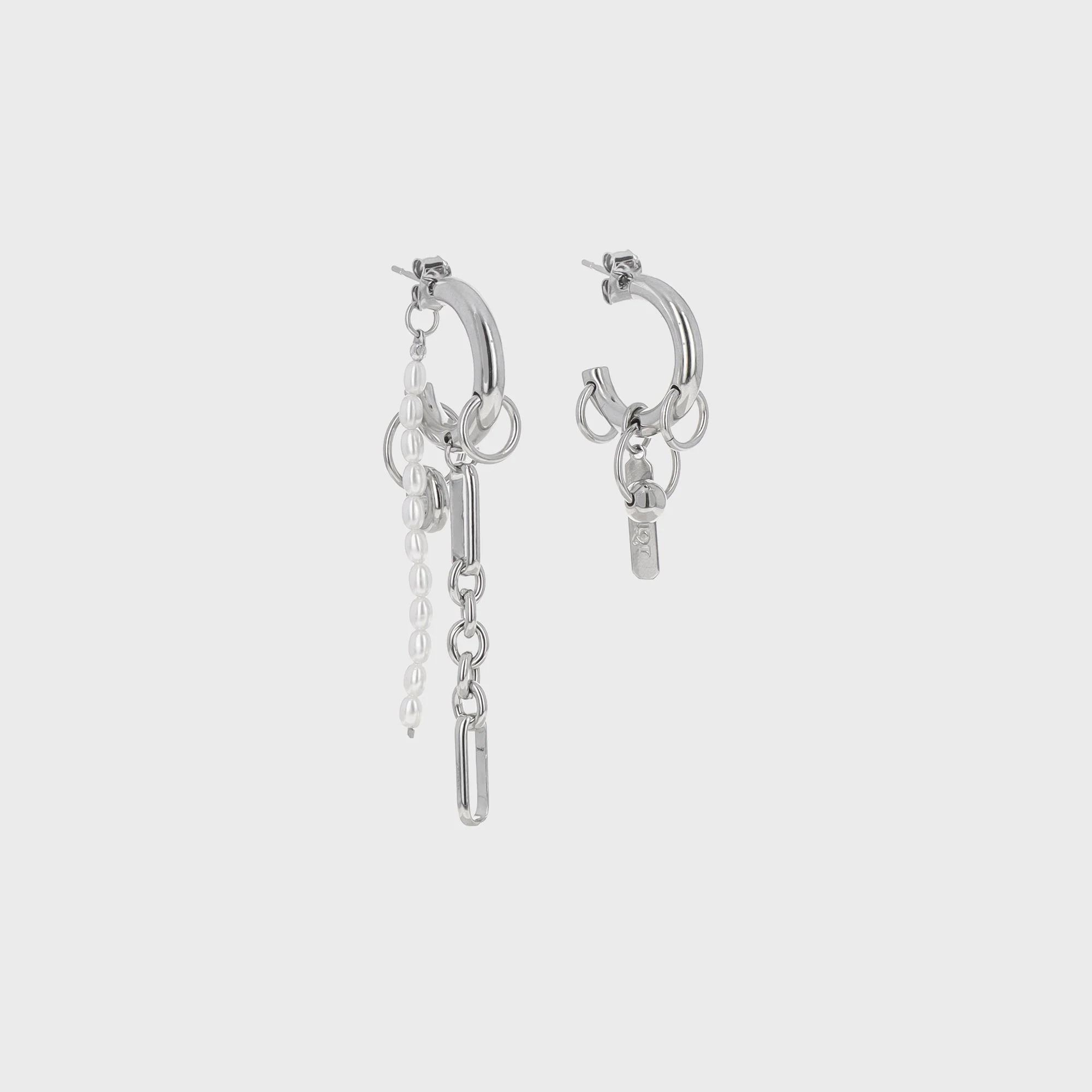 Justine Clenquet Iris Pearl Earrings - Silver