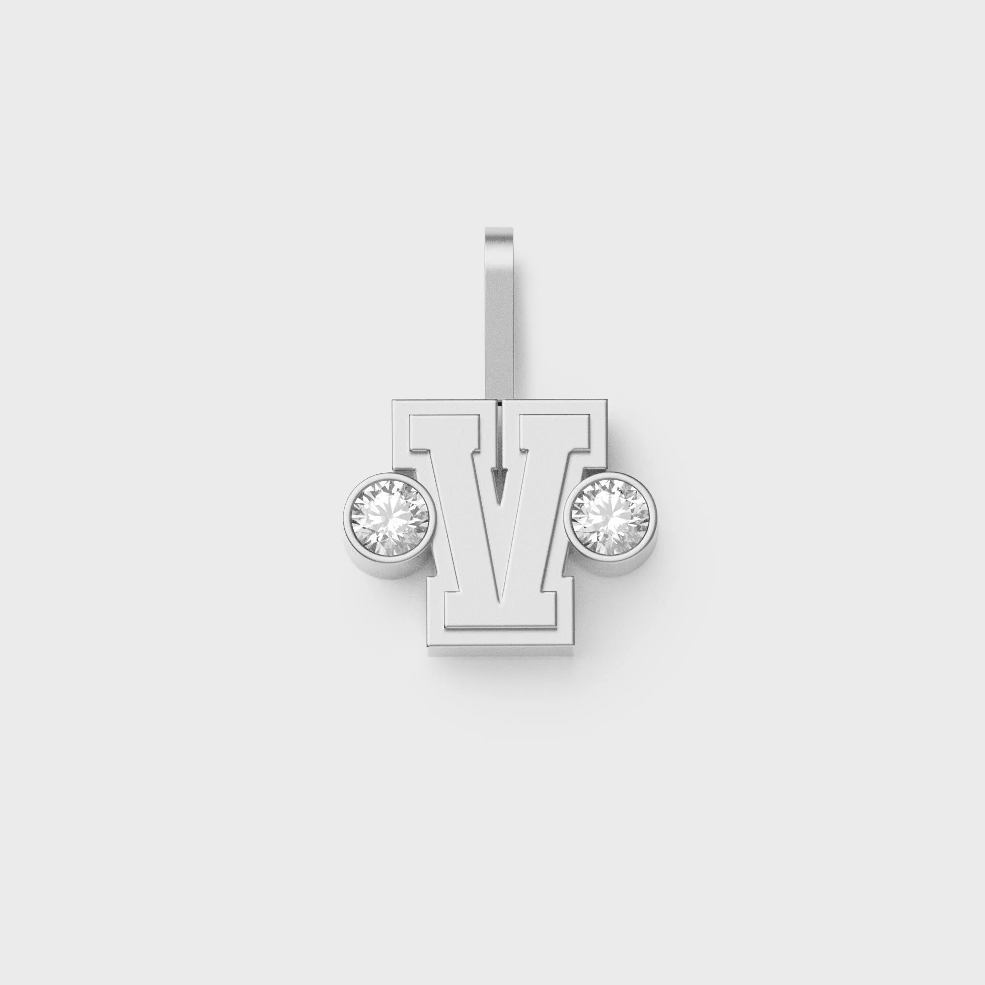 Greg Yuna S?lver Bab? Umlaut Initial 'V' Pendant - Sterling Silver