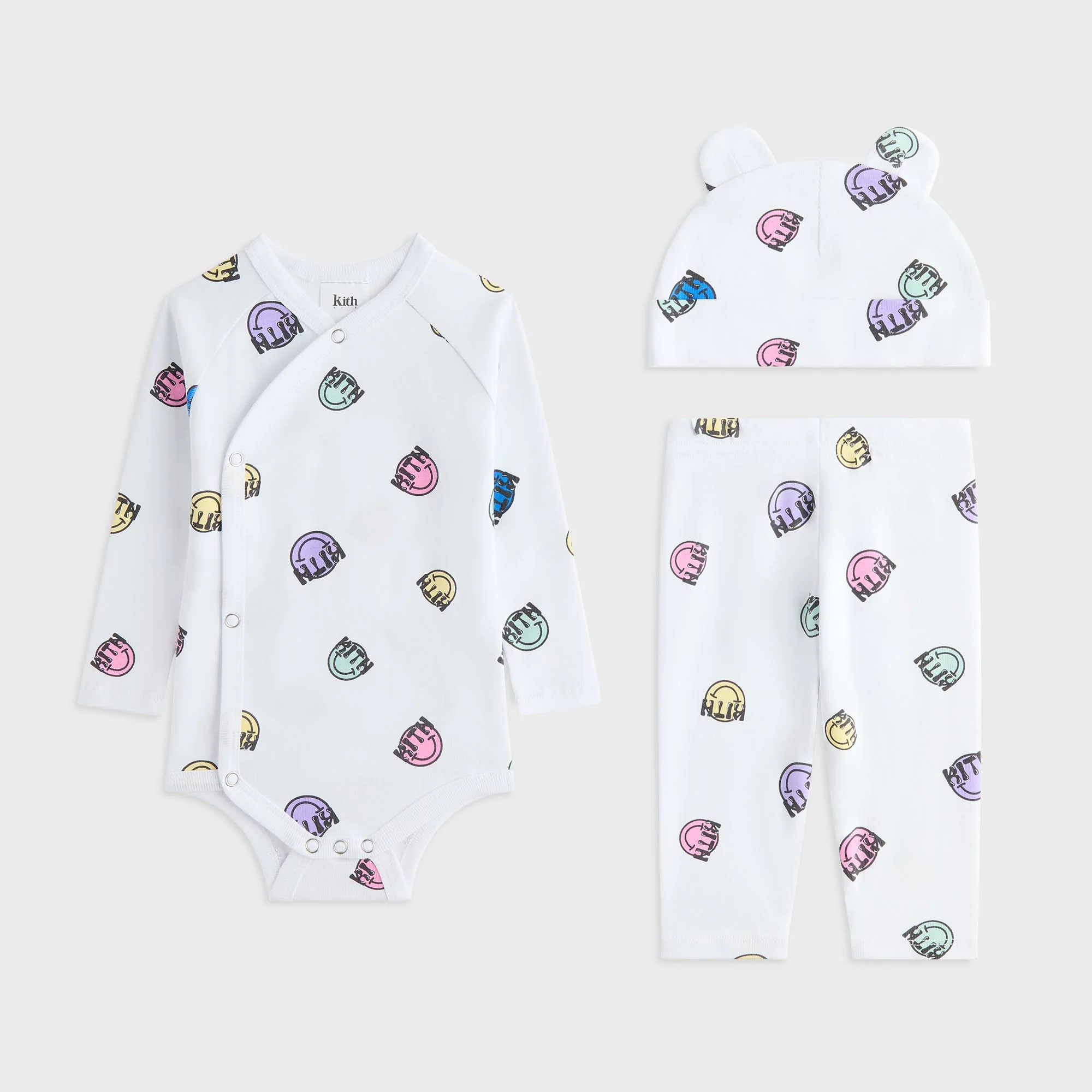 Kith Baby Printed Ribbed Bodysuit Set - White