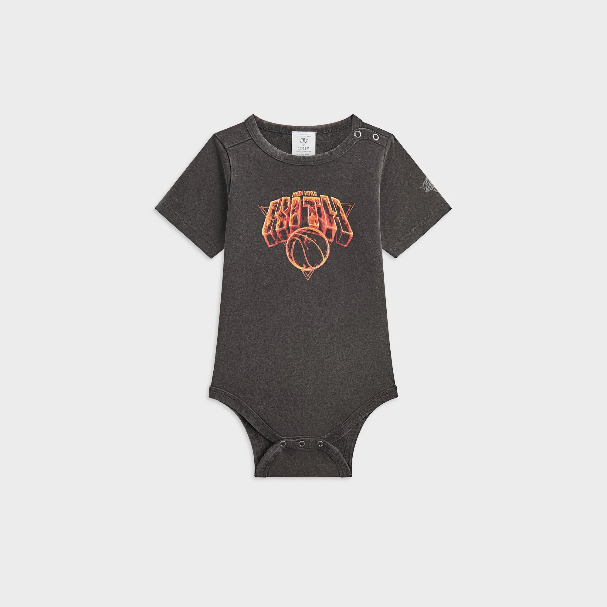 Kith Baby for the New York Knicks Vintage Fire Bodysuit - Black