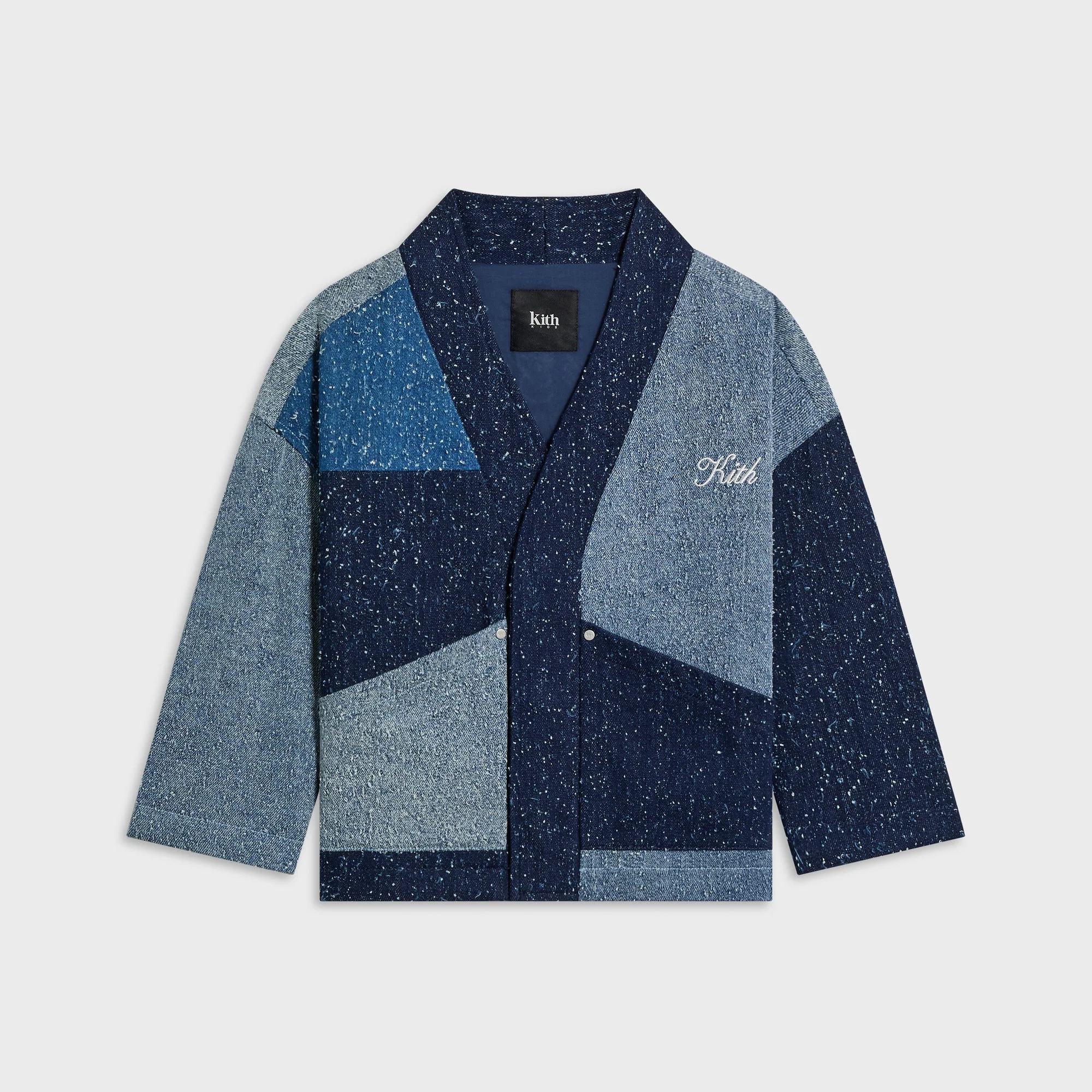 Kith Kids Patchwork Textured Denim Gi Shirt - Indigo