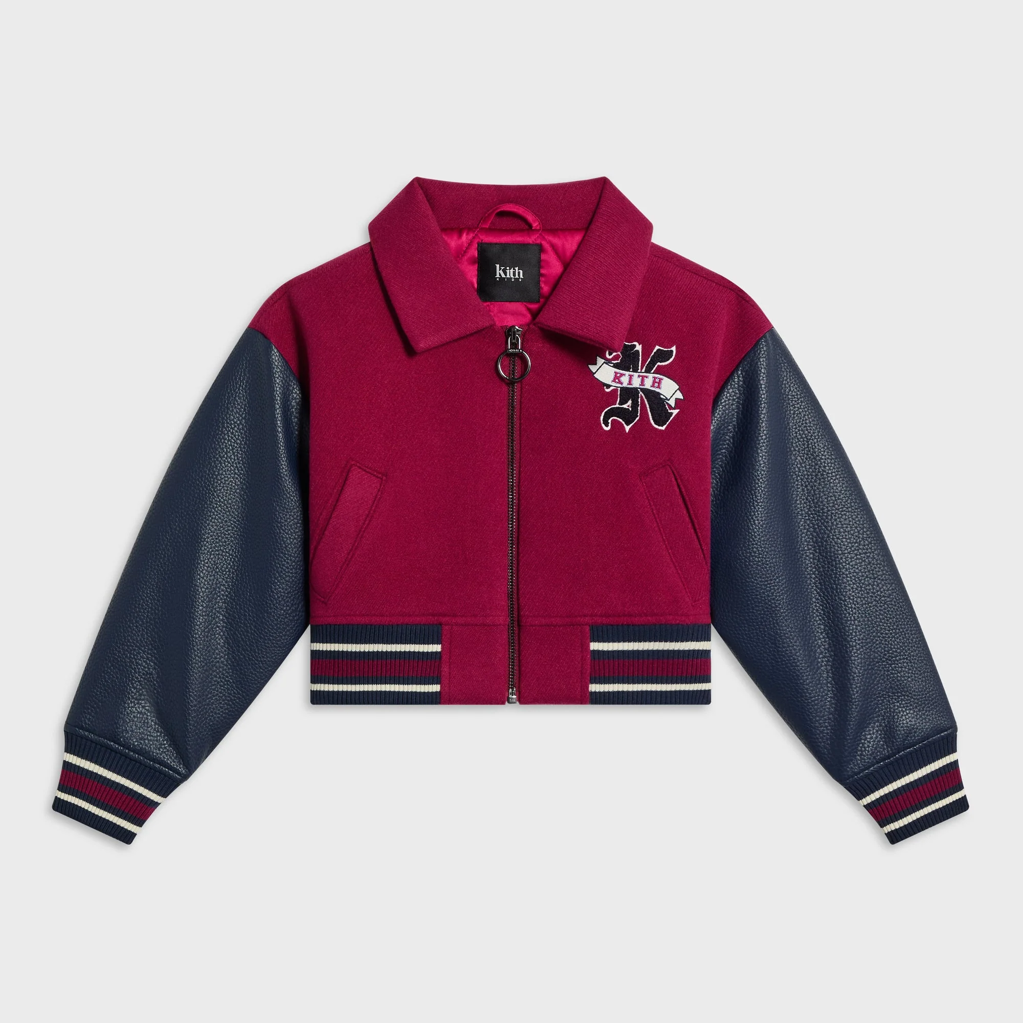 Kith Kids Cropped Varsity Jacket - Noir