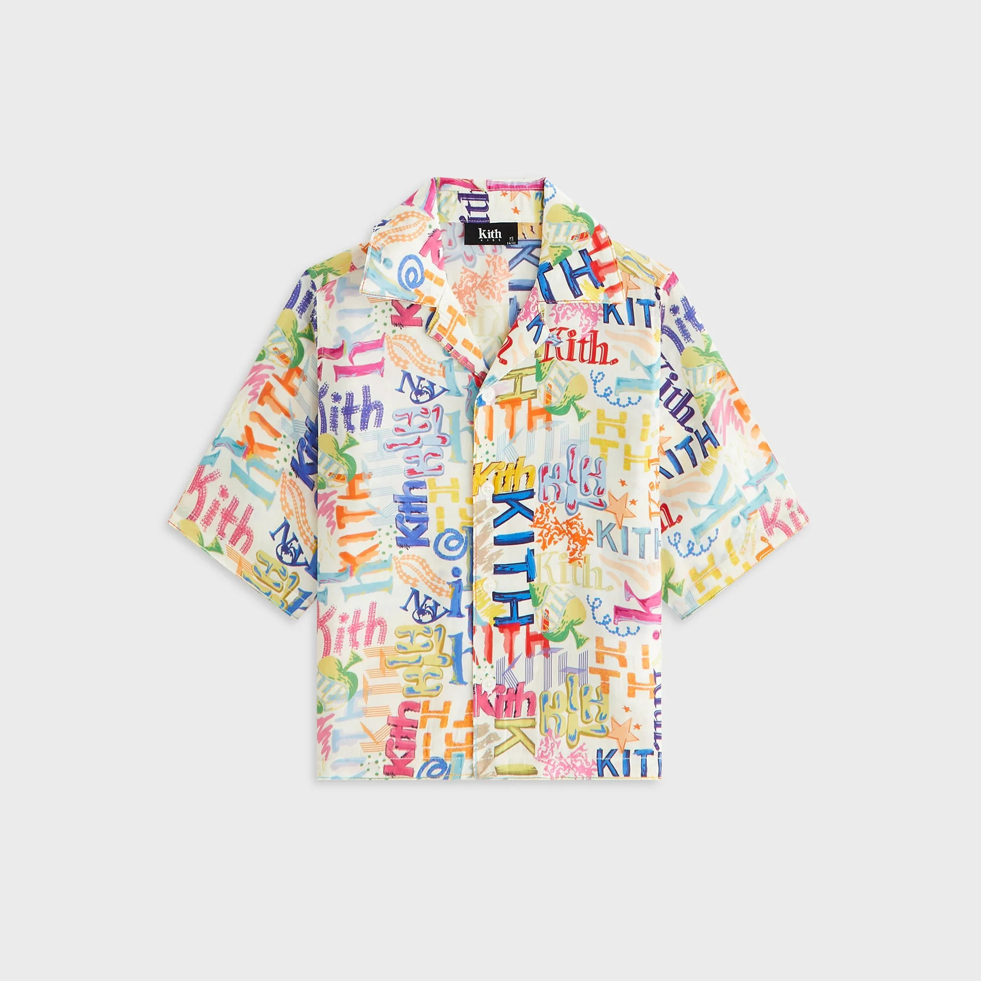 Kith Kids Thompson Camp Sketched Monogram Shirt - Silk