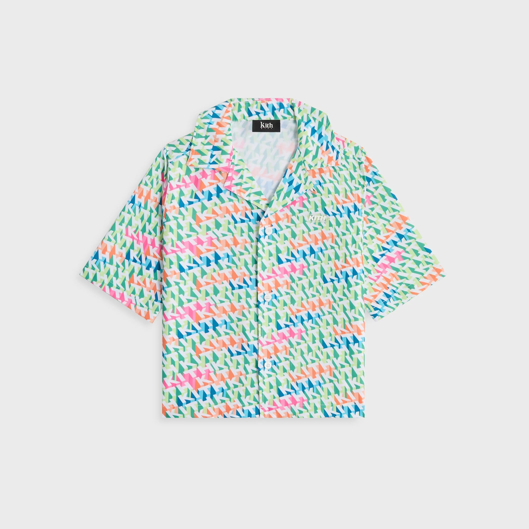 Kith Kids 3D Monogram Thompson Camp Swim Shirt - Peridot