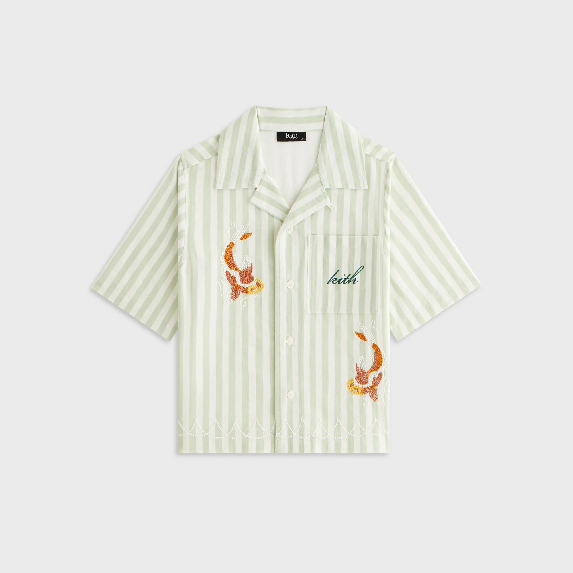 Kith Kids Embroidered Thompson Camp Shirt - Sage