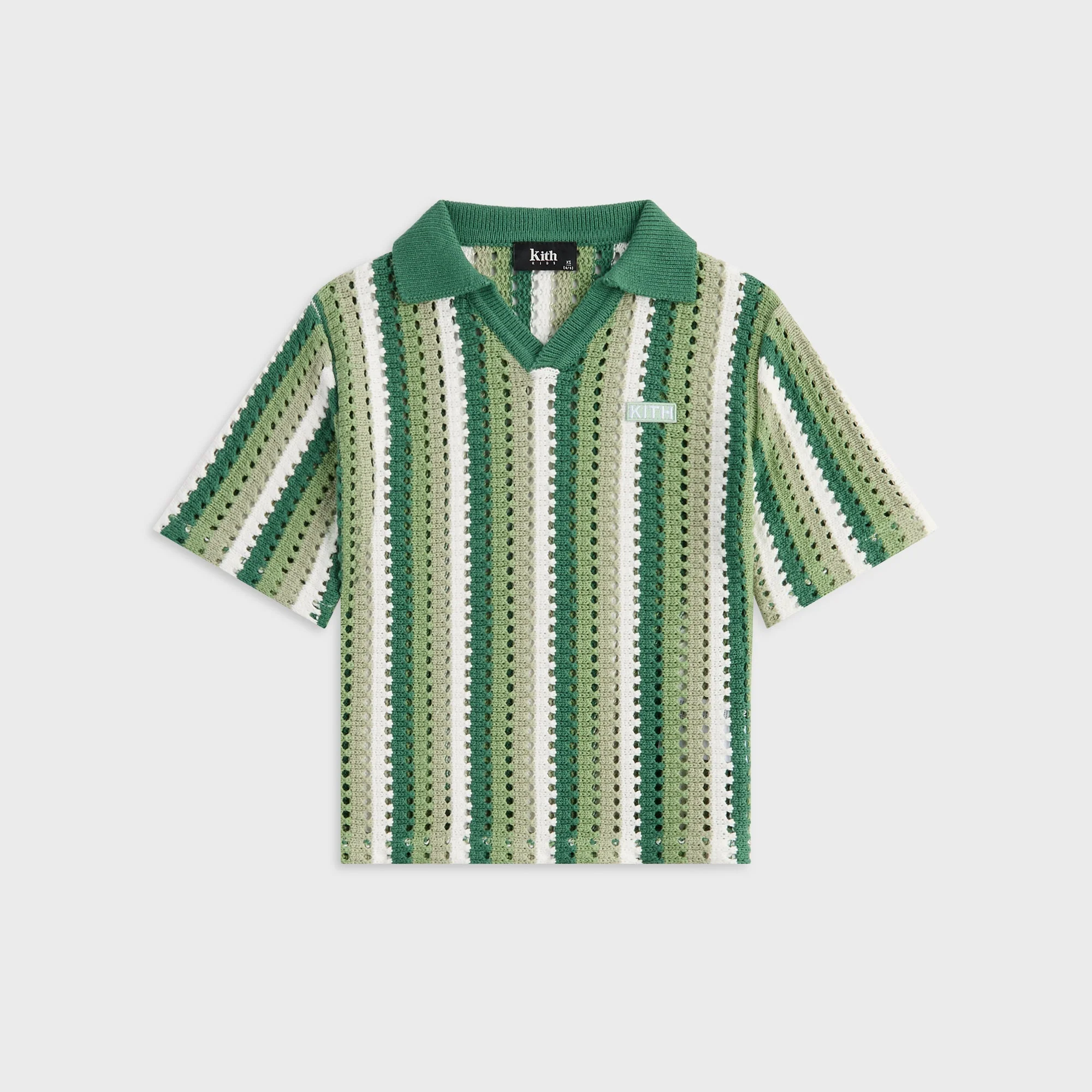 Kith Kids Open Knit Pullover Polo - Sage