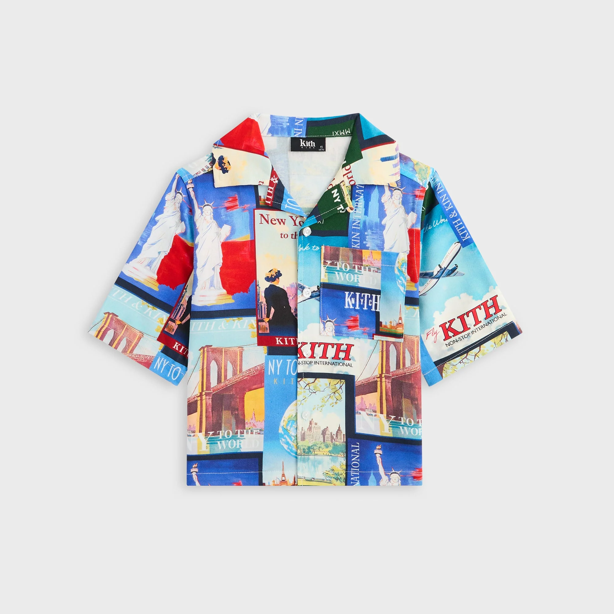 Kith Kids World Travel Printed Thompson Camp Shirt - Nocturnal