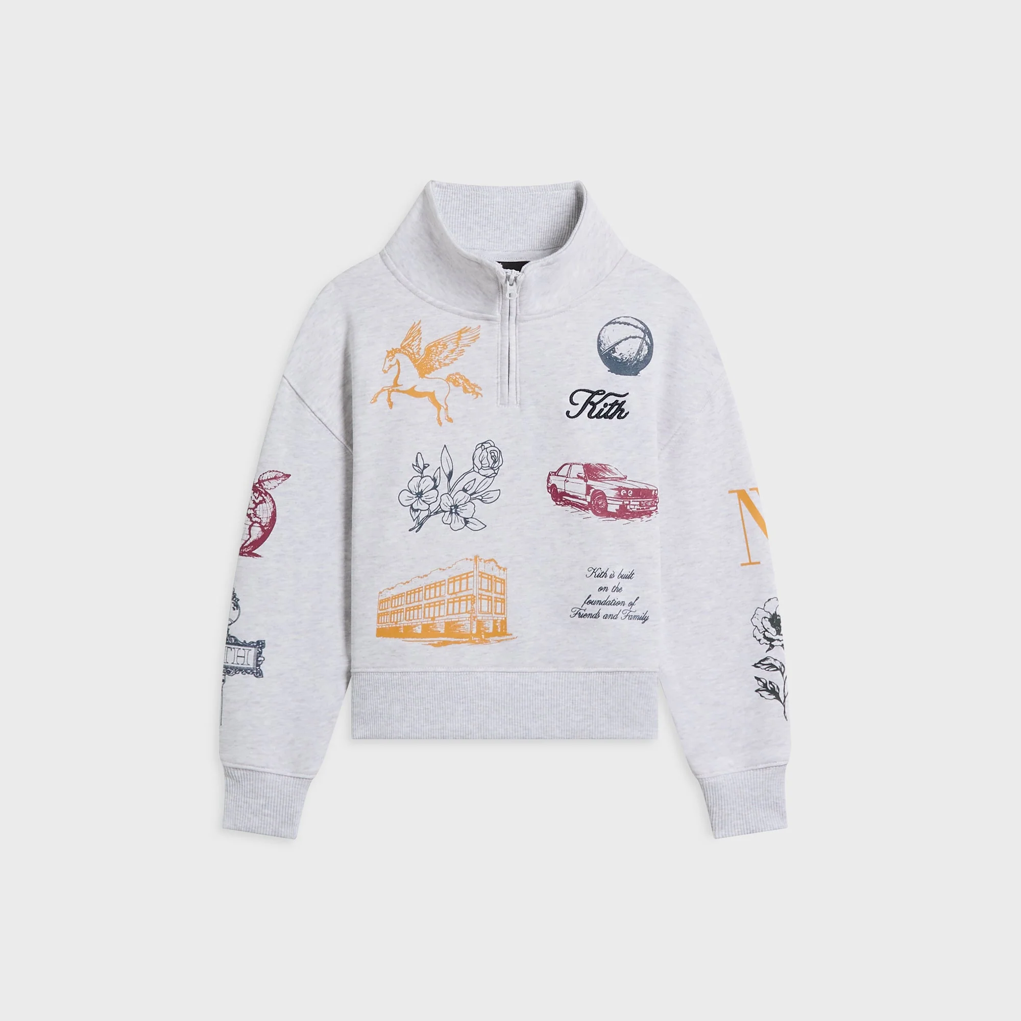 Kith Kids Logo Hunter Pullover - Light Heather Grey