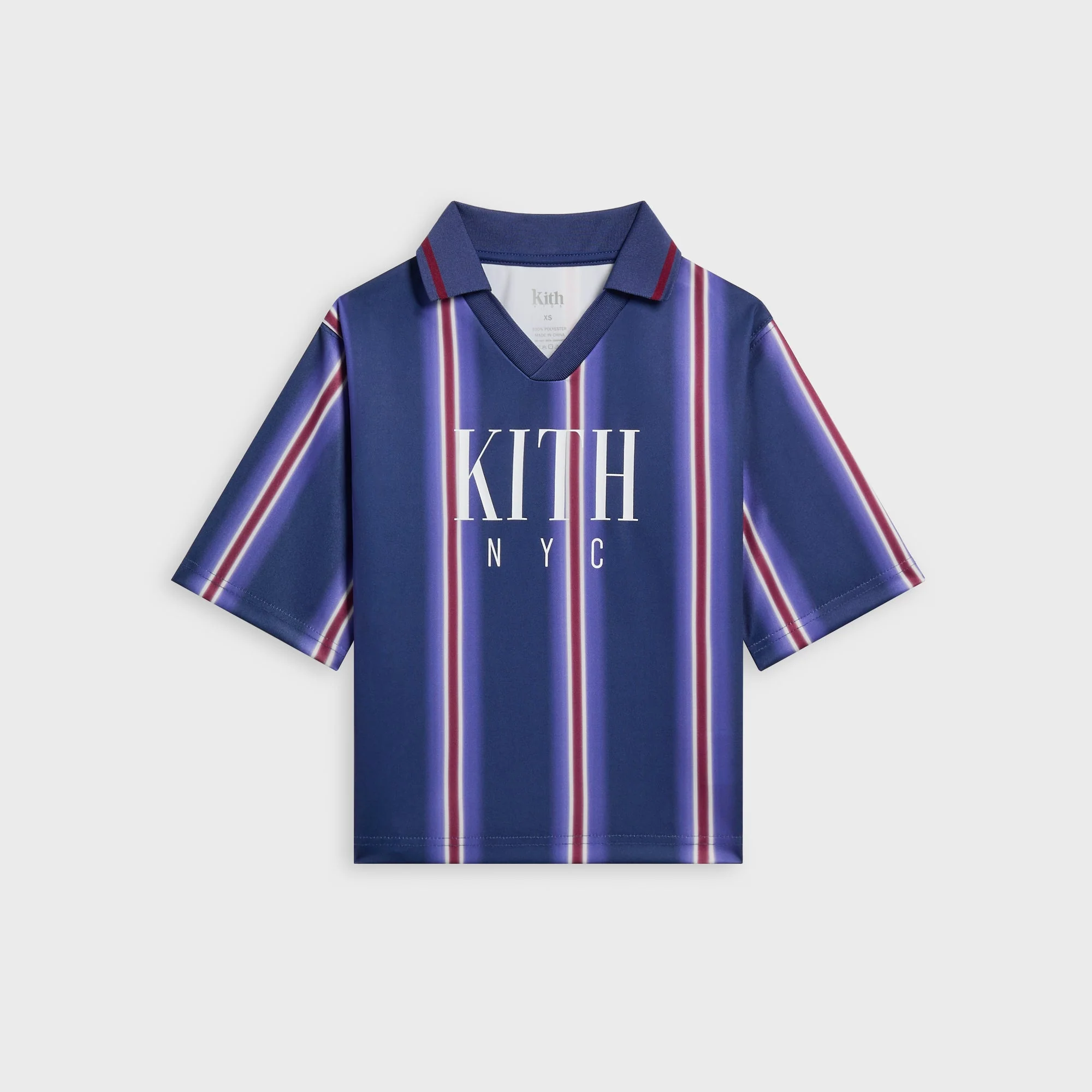 Kith Kids Blurred Stripe Soccer Jersey - Cyanotype