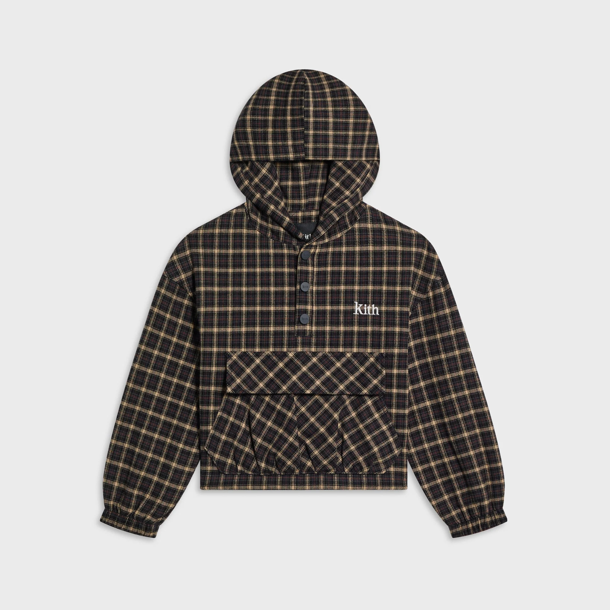 Kith Kids Micro Plaid Snap Harrison Hoodie - Chest