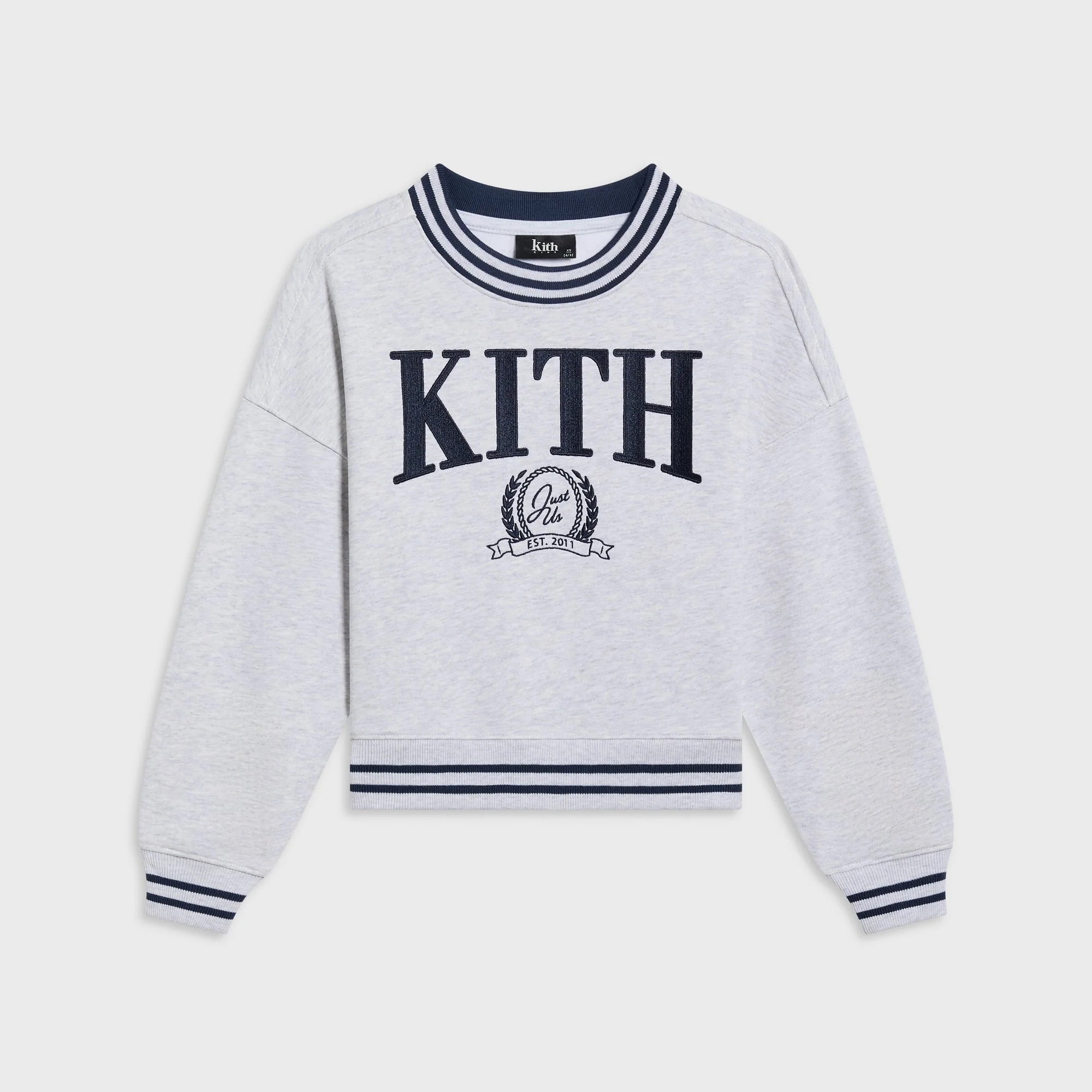 Kith Kids Collegiate Nelson Crewneck - Light Heather Grey