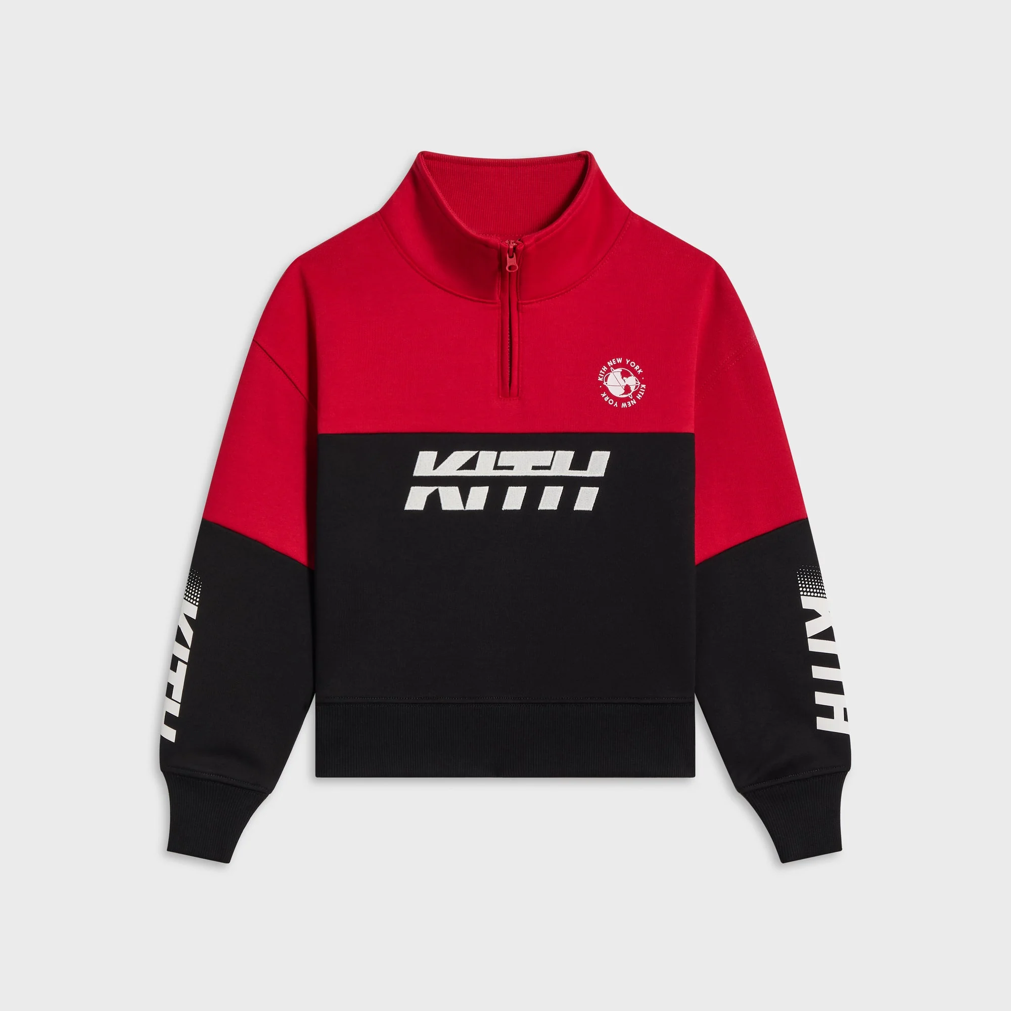 Kith Kids Logo Blocked Hunter Quarter Zip - Black
