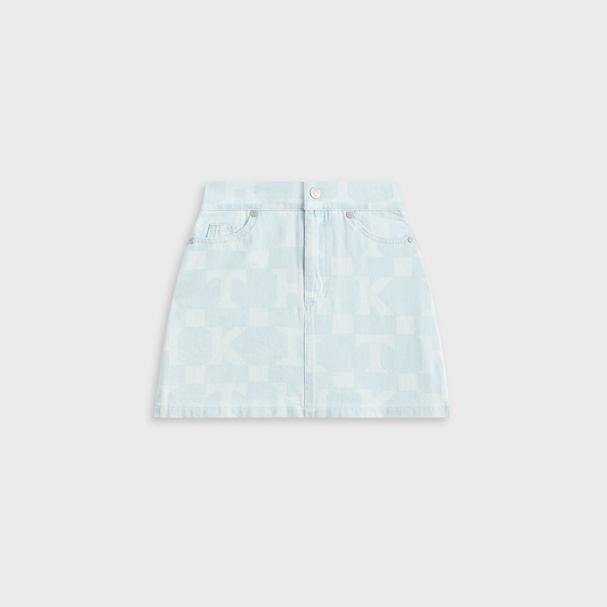 Kith Kids Monogram Denim Skirt - Opal Light Wash