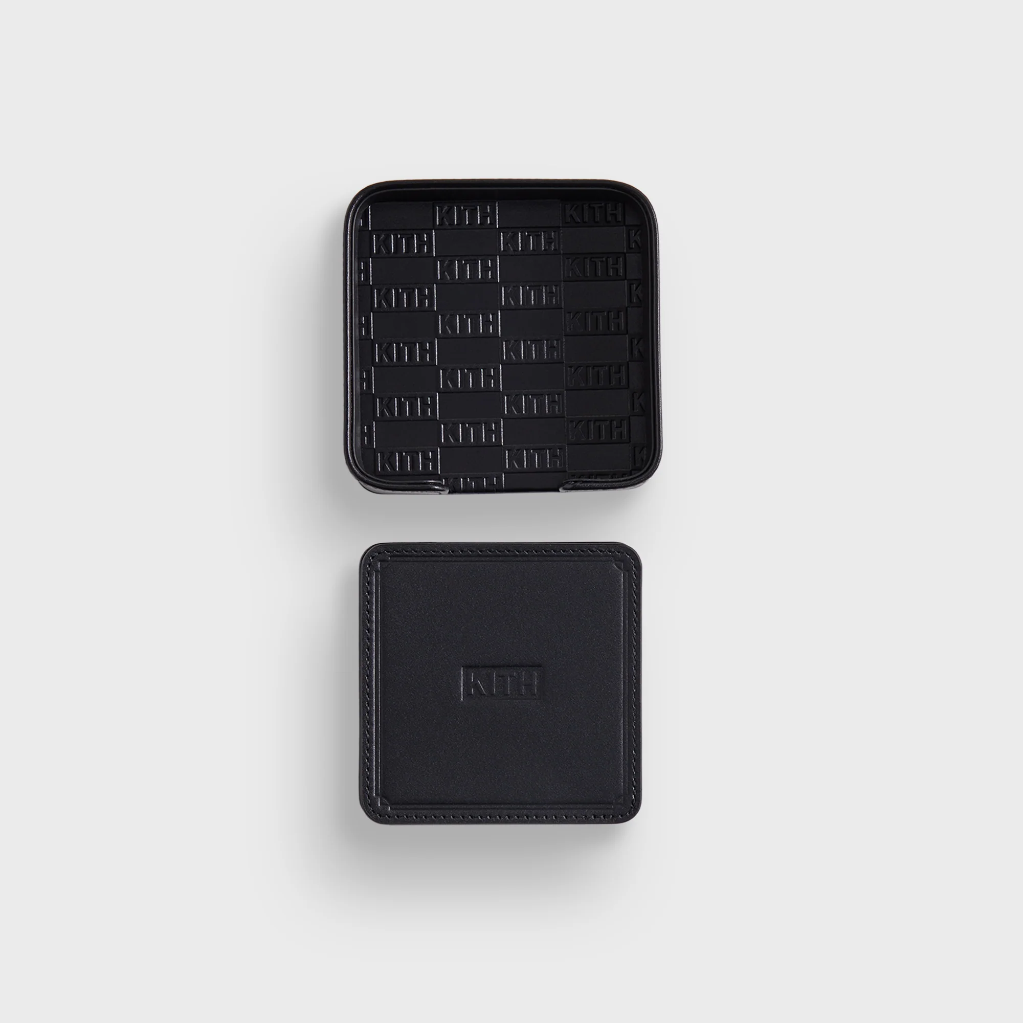 Kith Monogram Leather Coasters - Black
