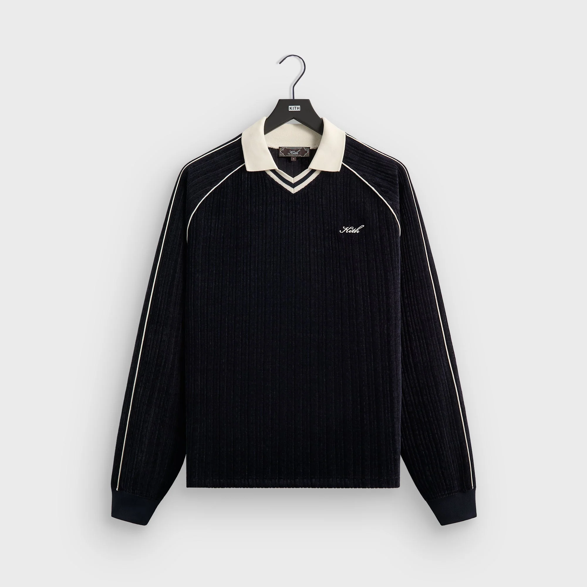 Kith Velvet Corduroy Long Sleeve Trevor Polo - Ink