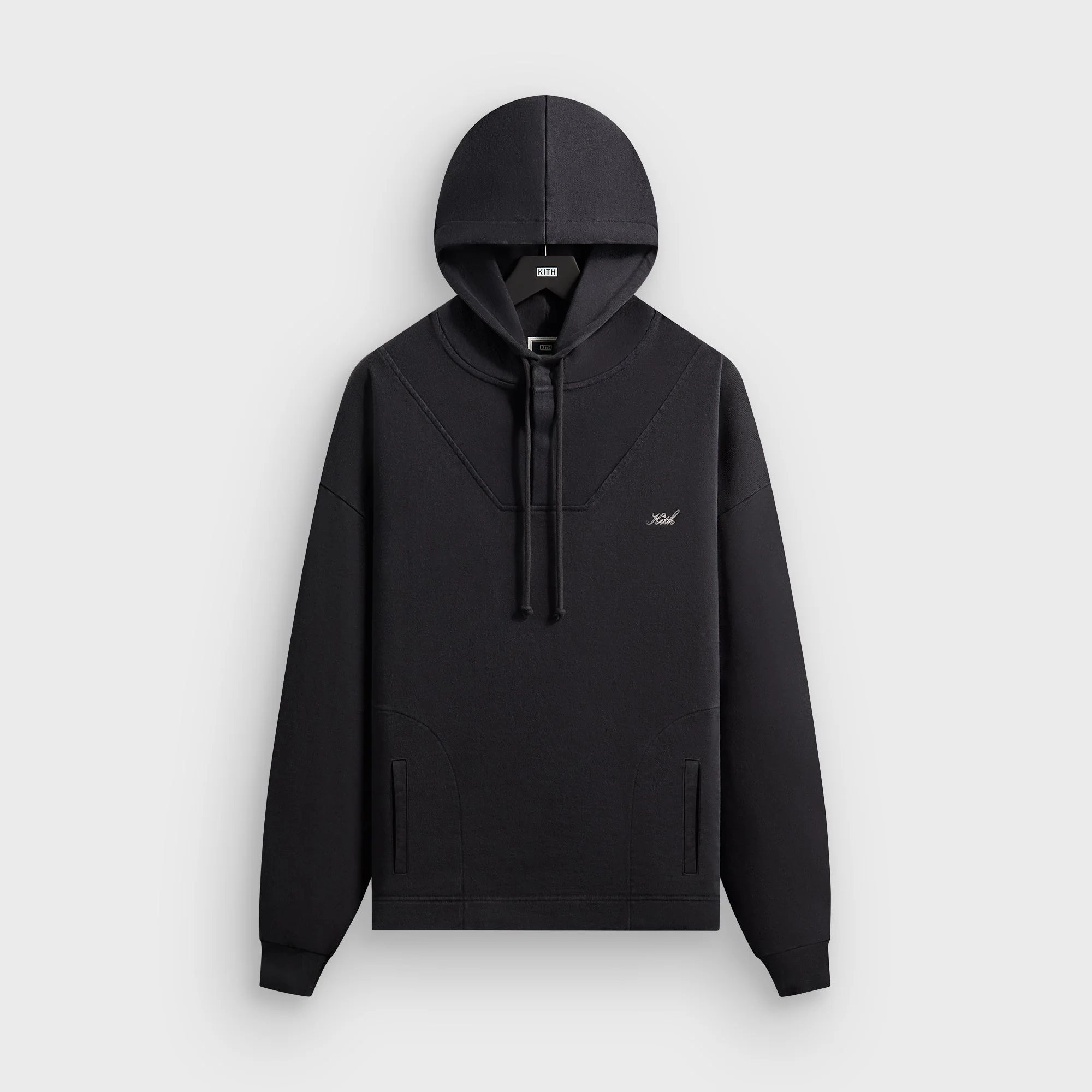 Kith Rib Neck Cropped Camden Hoodie - Black