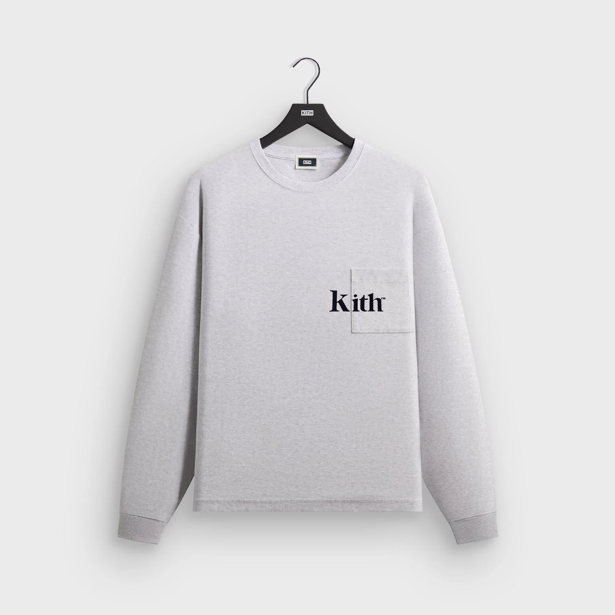 Kith Long Sleeve Quinn Tee - Light Heather Grey
