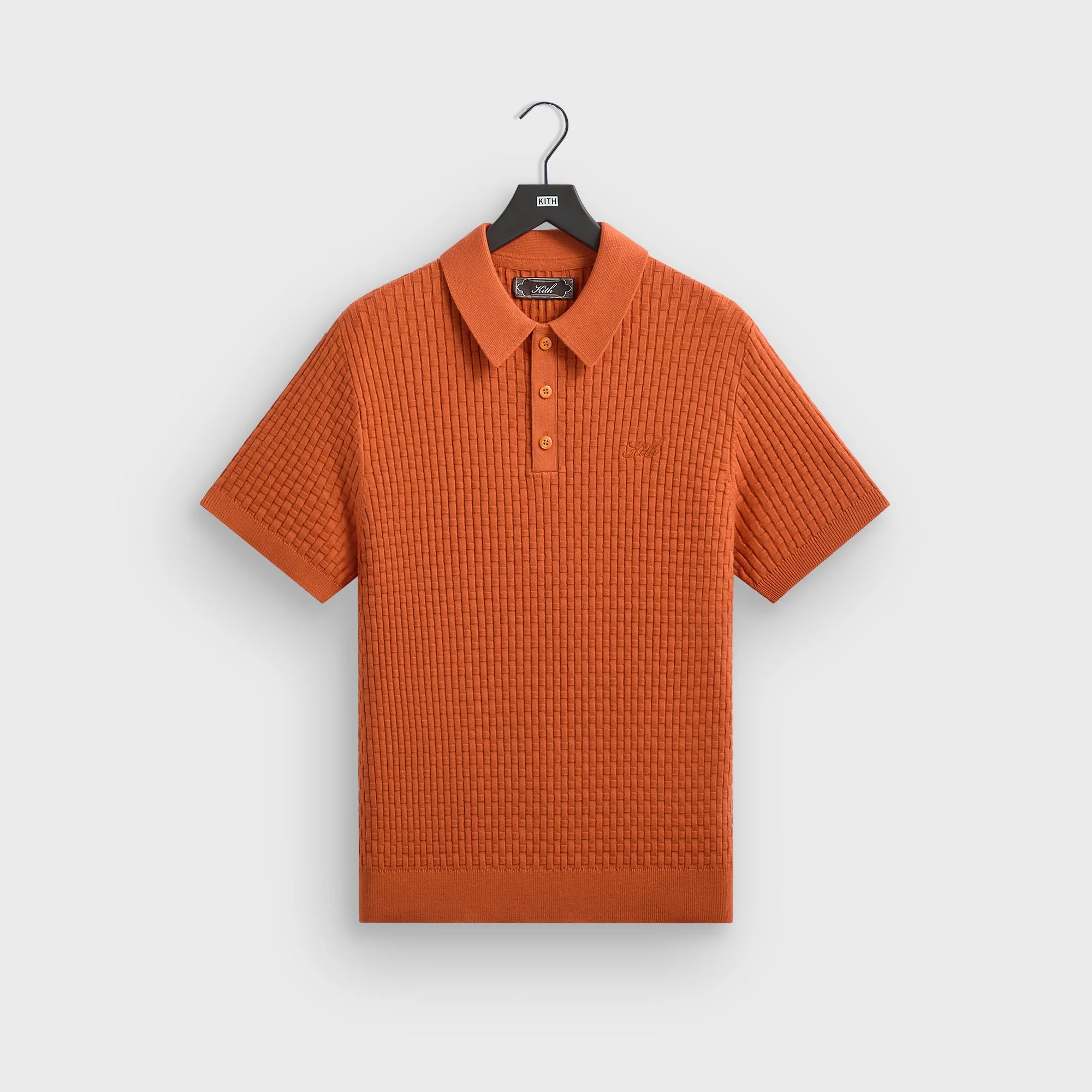 Kith Basket Weave Tilden Polo - Clementine