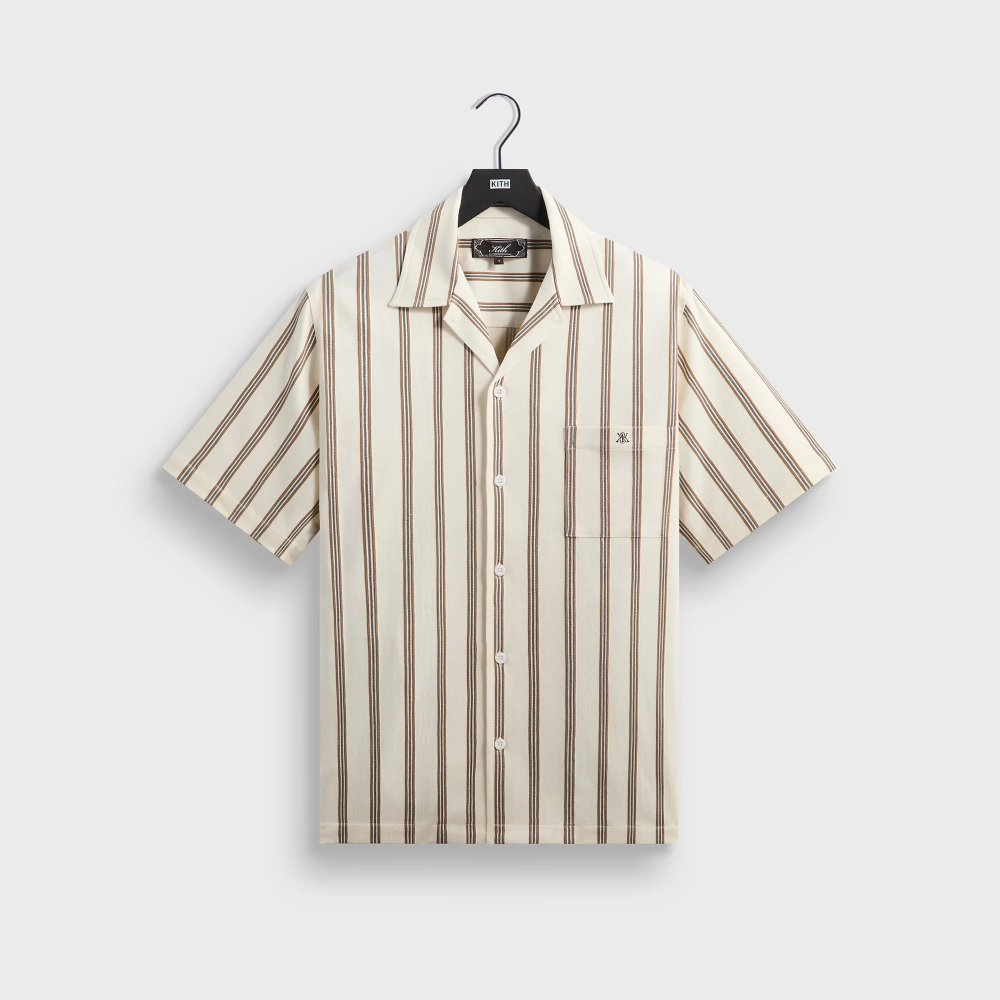 Kith Textured Stripe Thompson Camp Collar Shirt - Sandalwood
