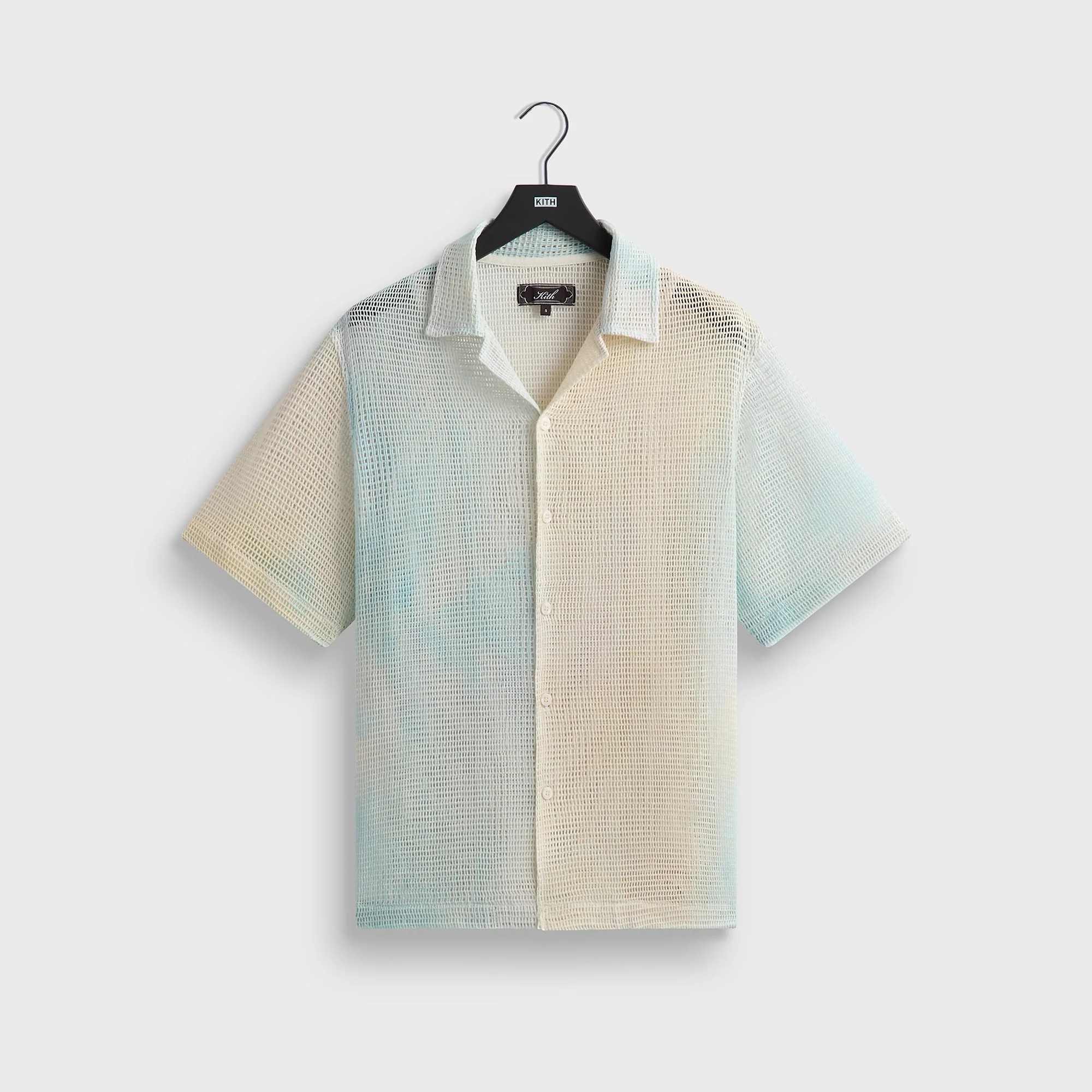 Kith Cloud Dye Cotton Mesh Thompson Camp Collar Shirt - Larimar