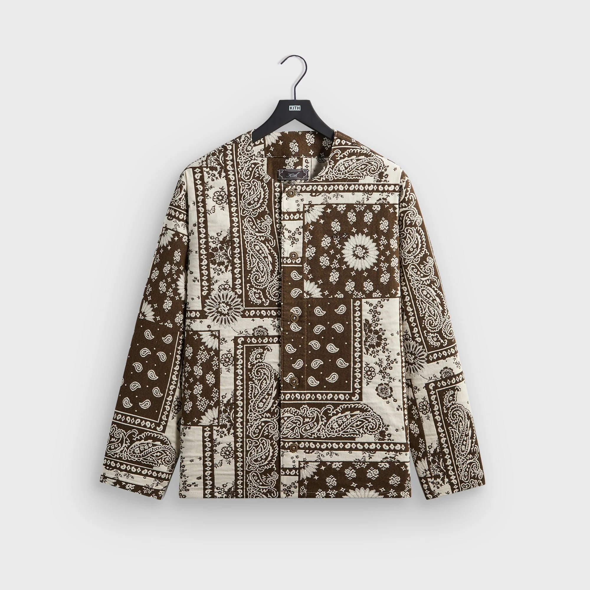 Kith Bandana Jacquard Long Sleeve Willis Shirt - Coffee