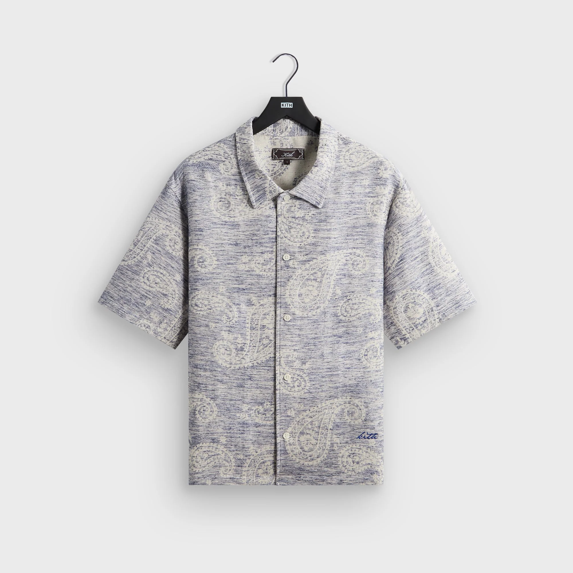 Kith Heathered Paisley Torin Shirt - Light Indigo
