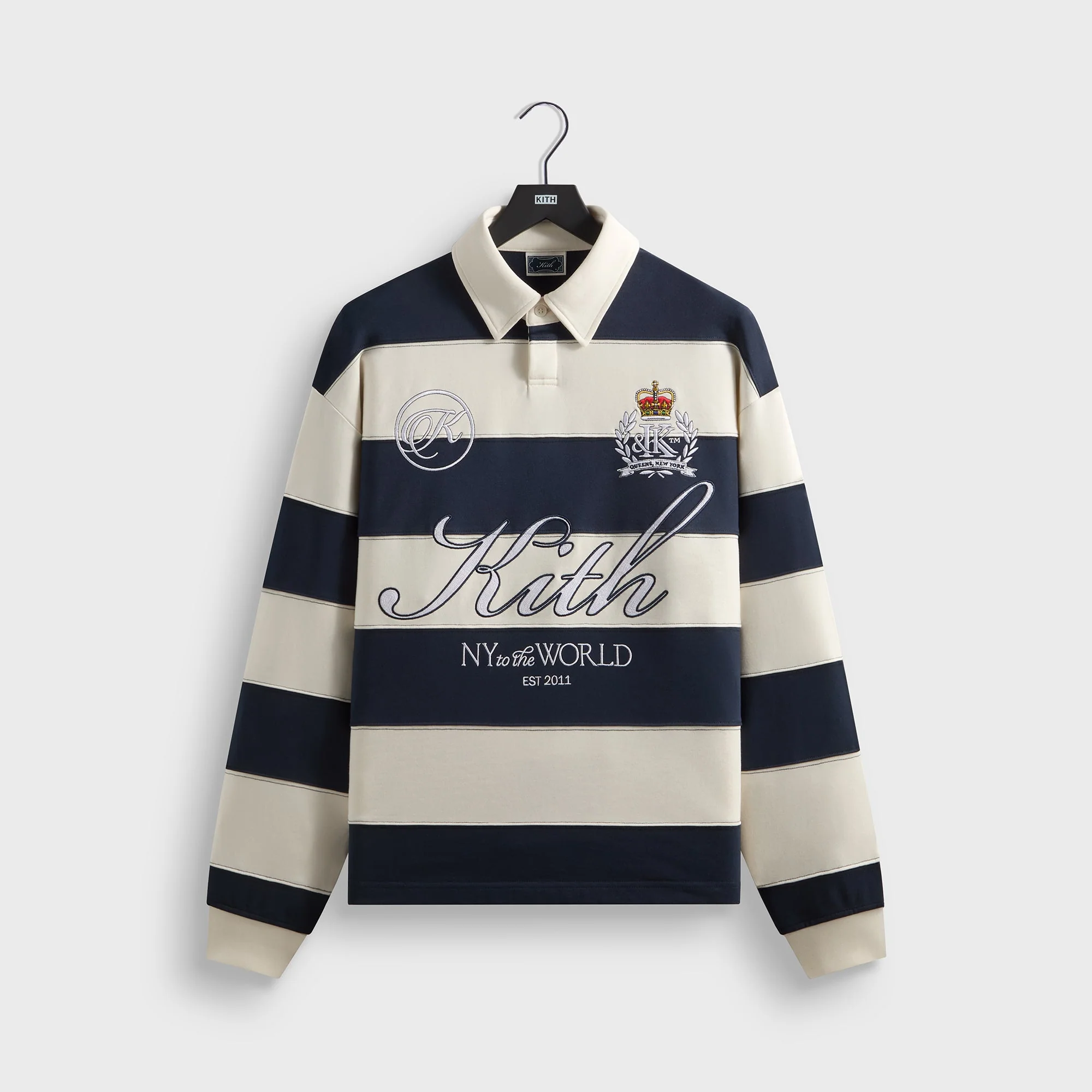 Kith Compact Fleece Striped Rugby - Nocturnal