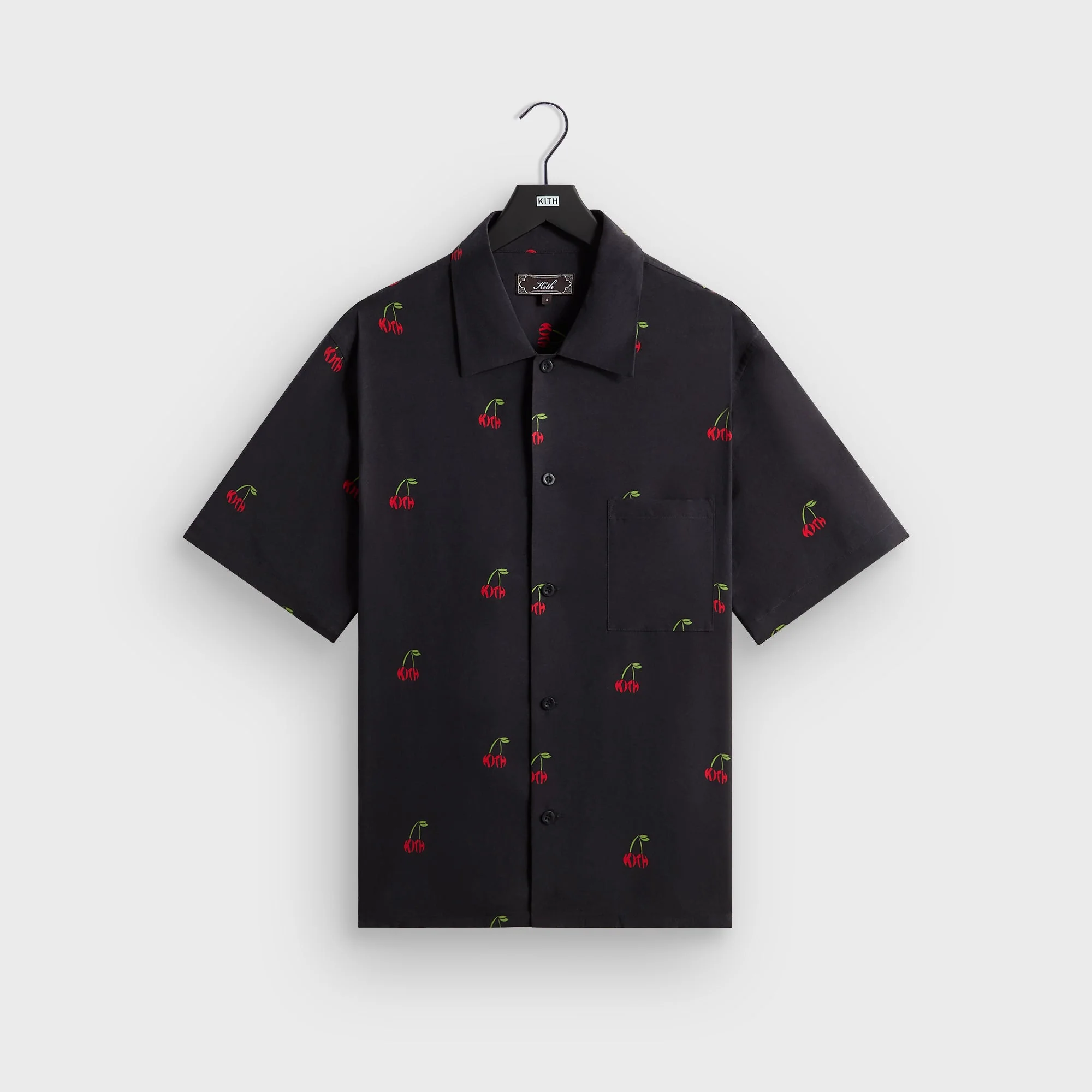 Kith Printed Cherry Cupro Linen Beckham Buttondown - Black