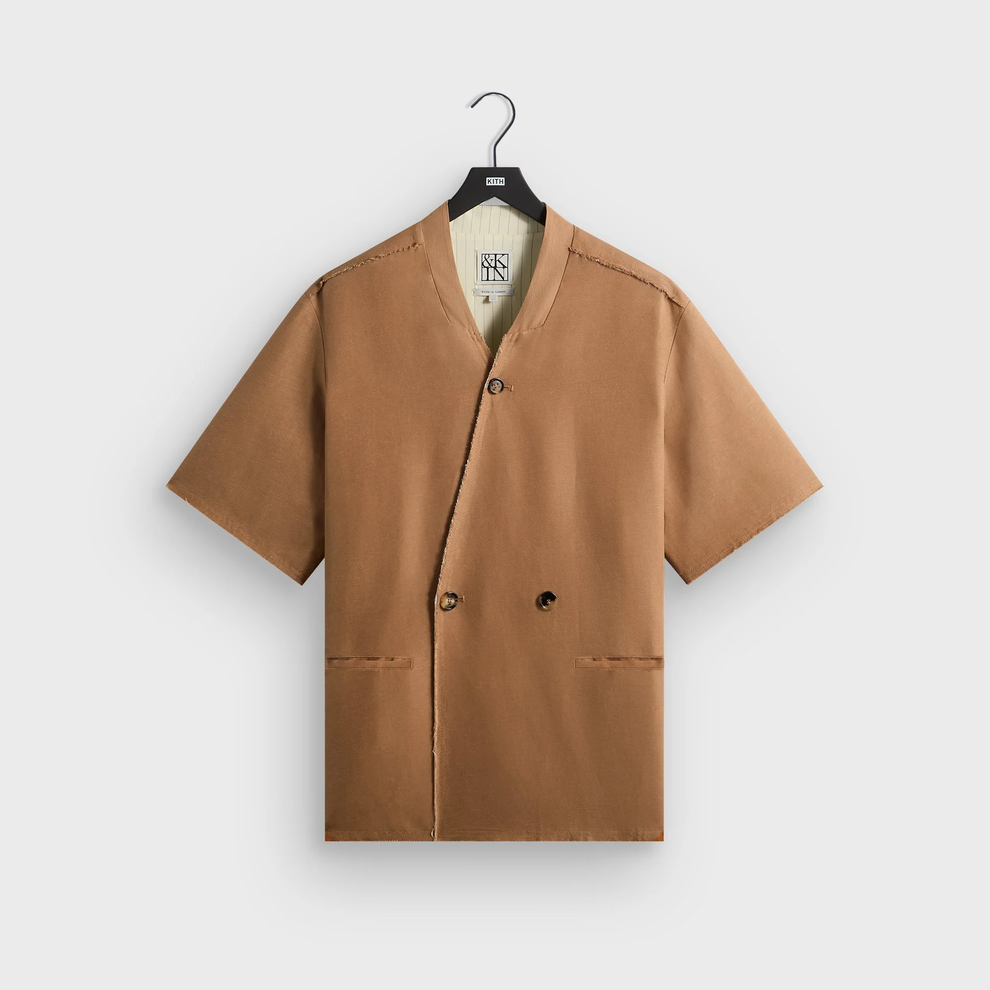 &Kin Linen Viscose Twill Mathis Shirt - Strand