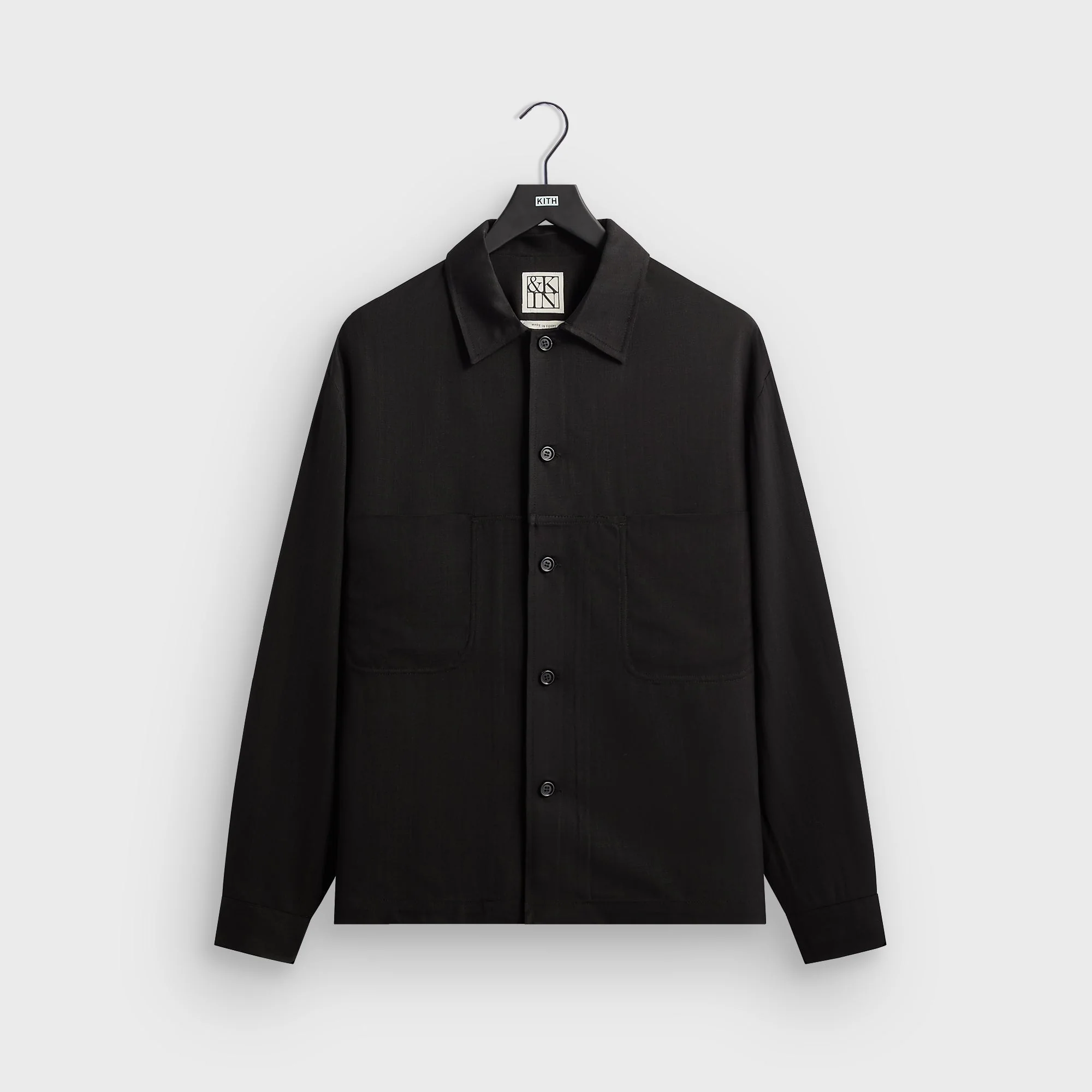 &Kin Textured Viscose Ace Buttondown - Black
