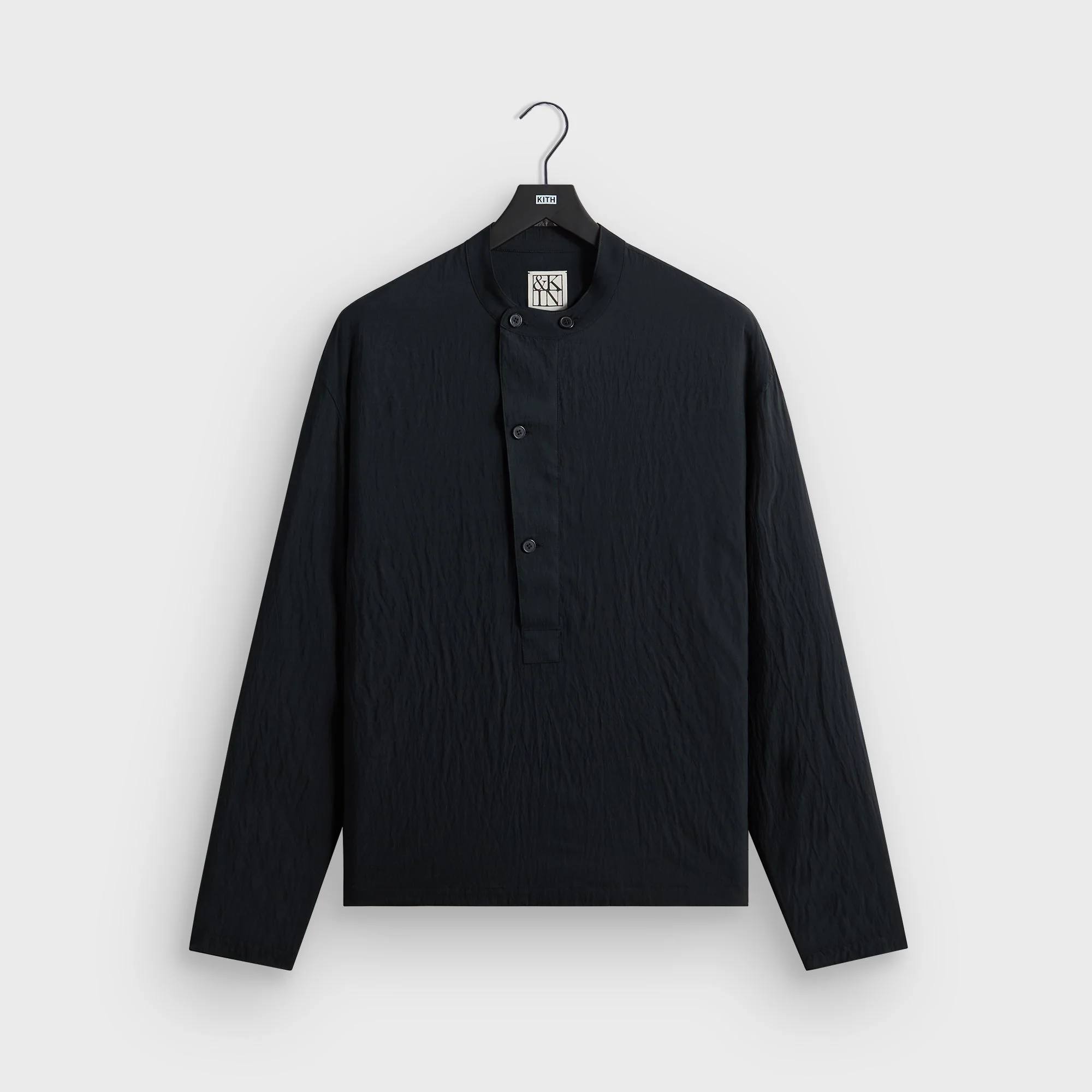 &Kin Wrinkle Cupro Leven Shirt - Black